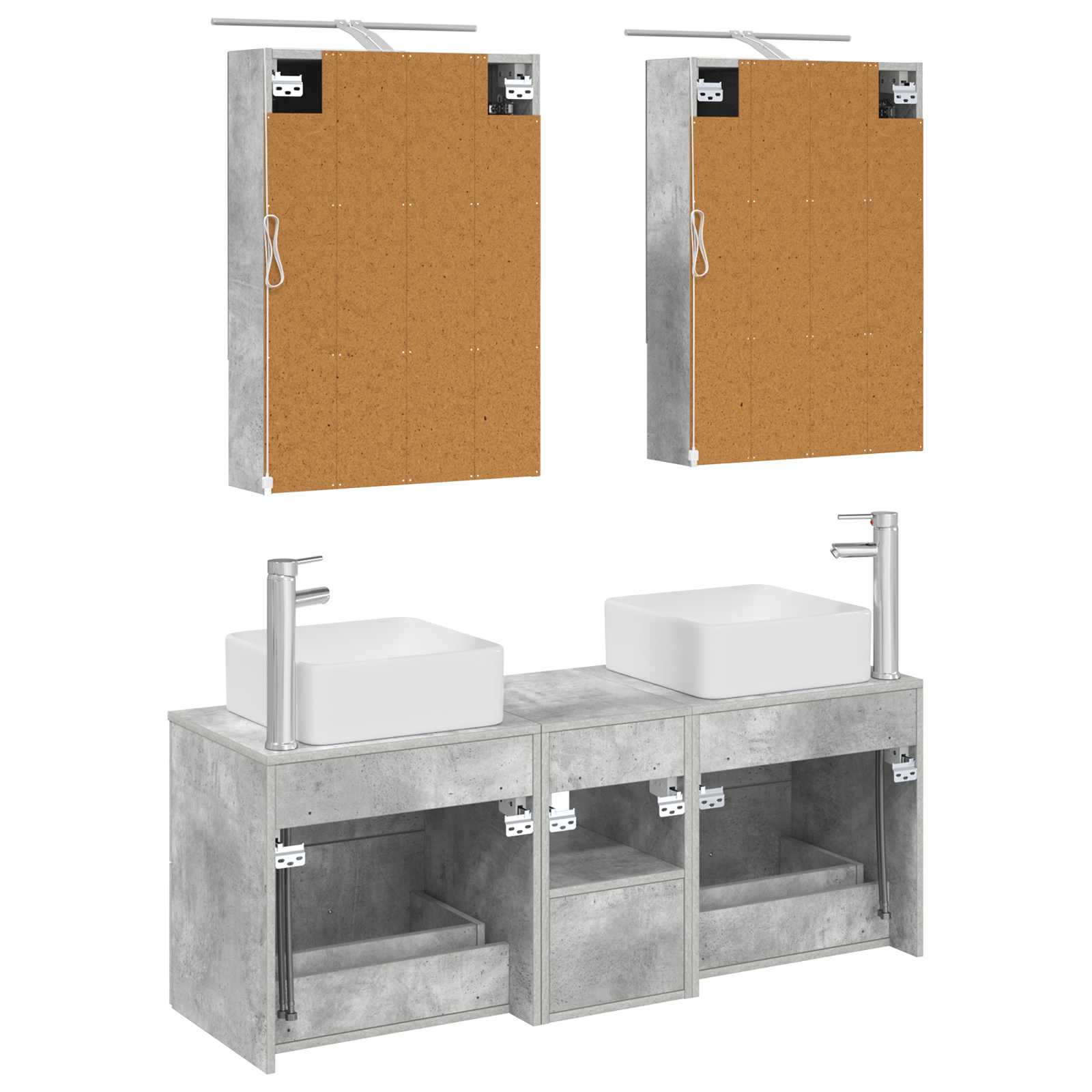 Set namještaja za kupaonicu 5 pcs Betonska siva