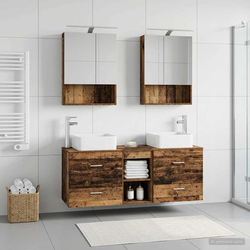 Set namještaja za kupaonicu 5 pcs Staro drvo