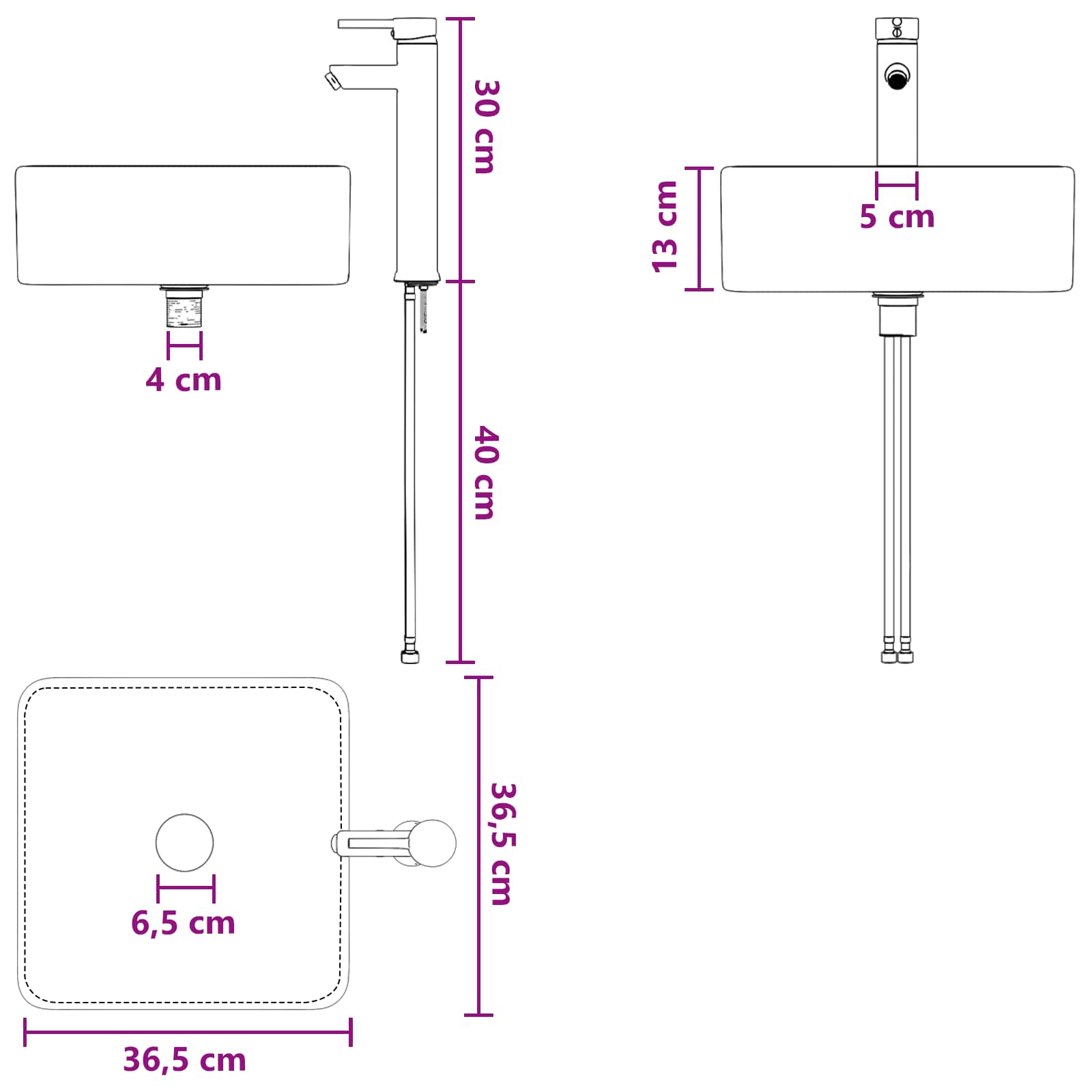 Set namještaja za kupaonicu 4 pcs Hrast sonoma