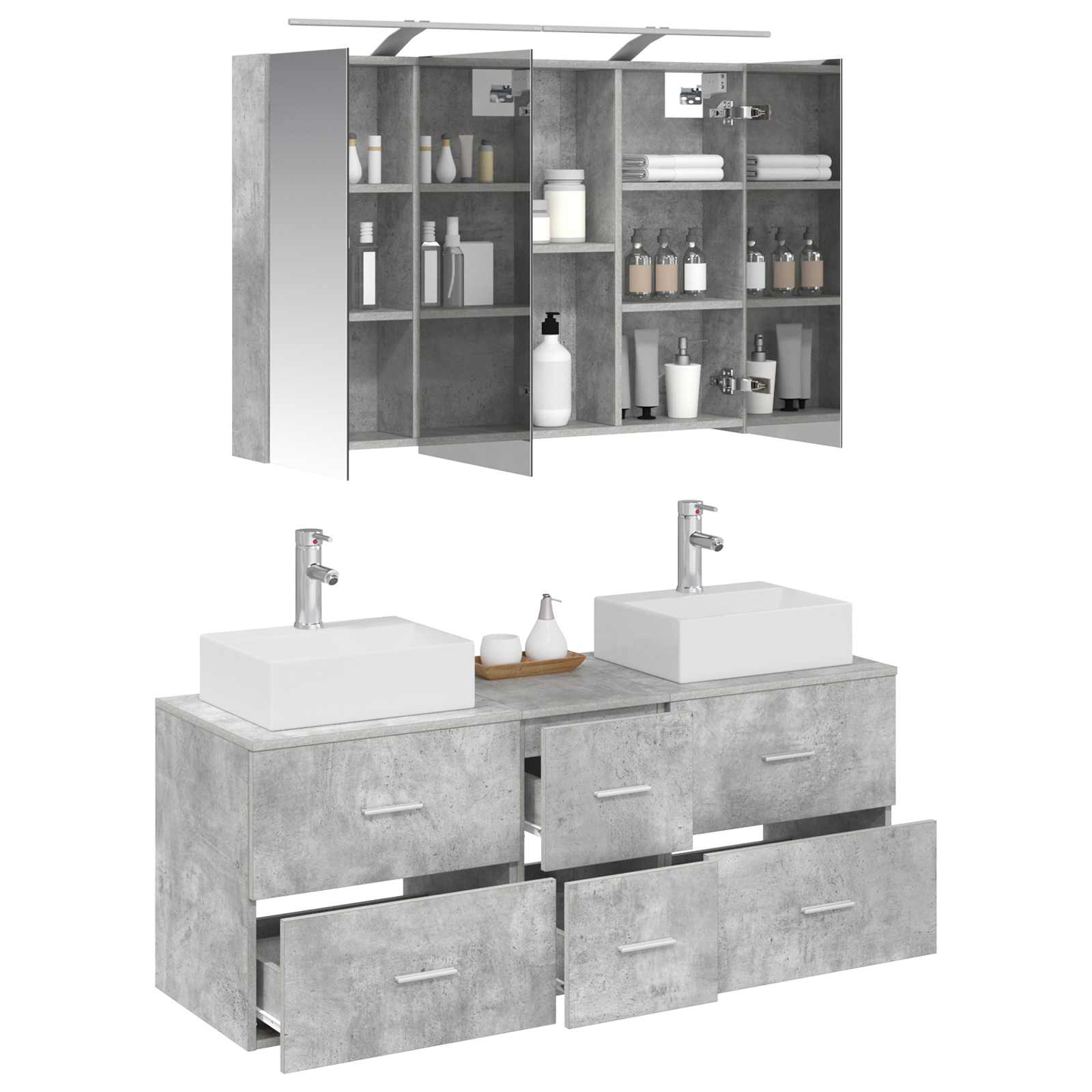 Set namještaja za kupaonicu 4 pcs Betonska siva