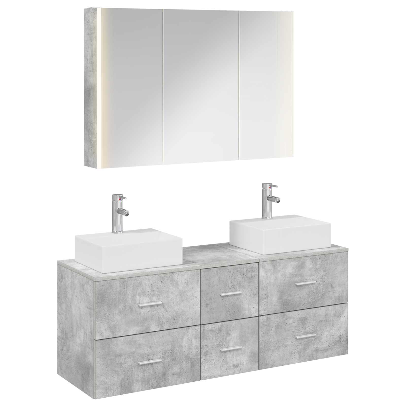 Set namještaja za kupaonicu 4 pcs Betonska siva