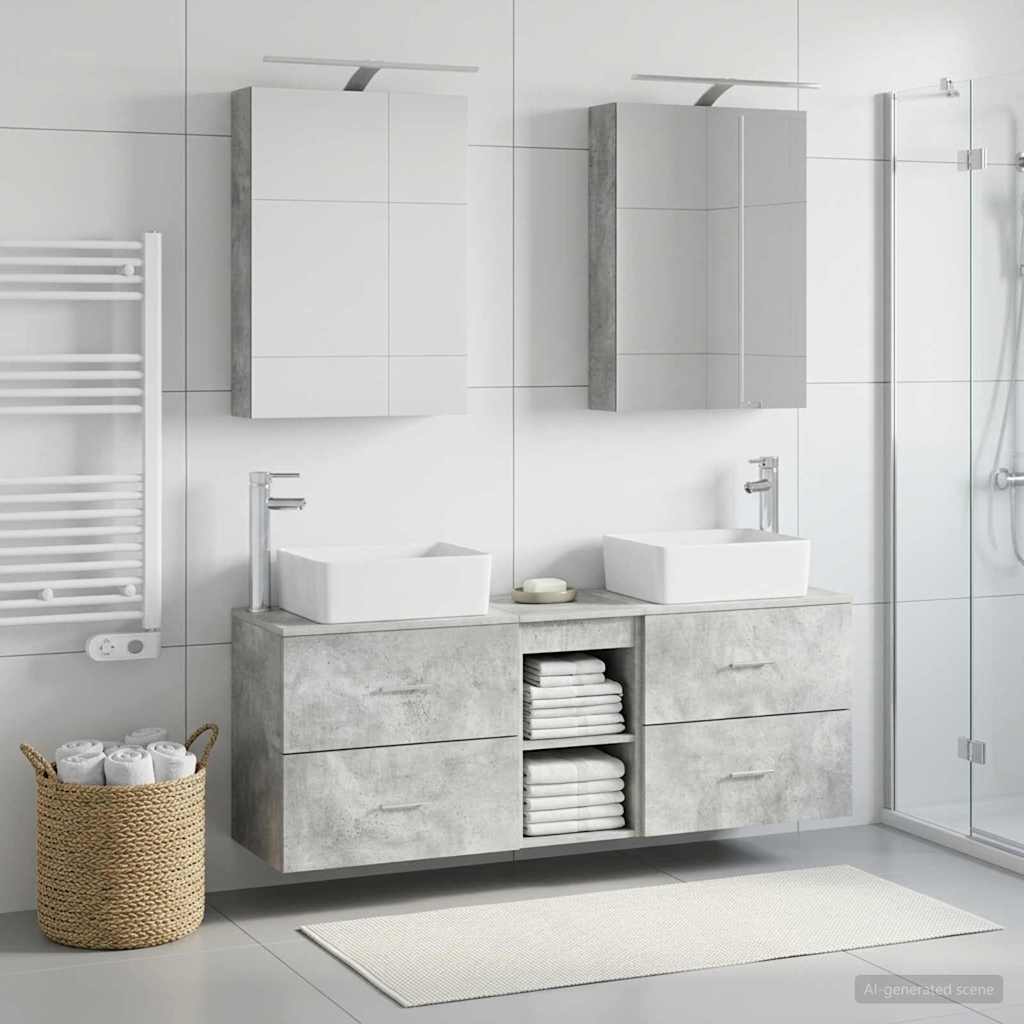 Set namještaja za kupaonicu 5 pcs Betonska siva