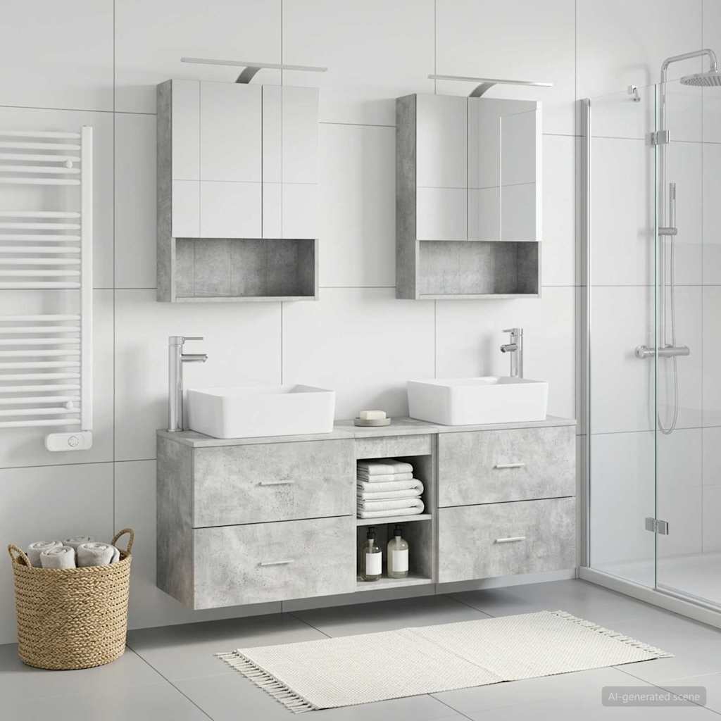 Set namještaja za kupaonicu 5 pcs Betonska siva