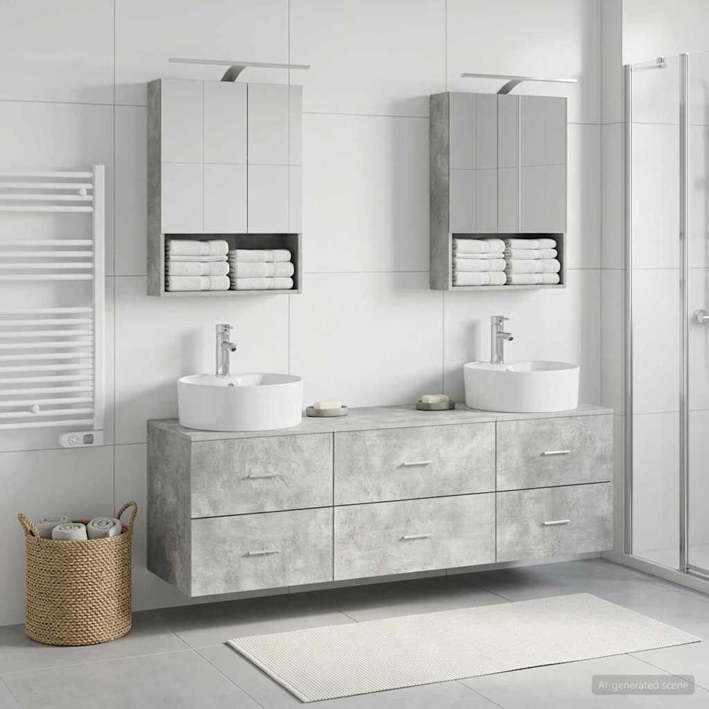 Set namještaja za kupaonicu 5 pcs Betonska siva