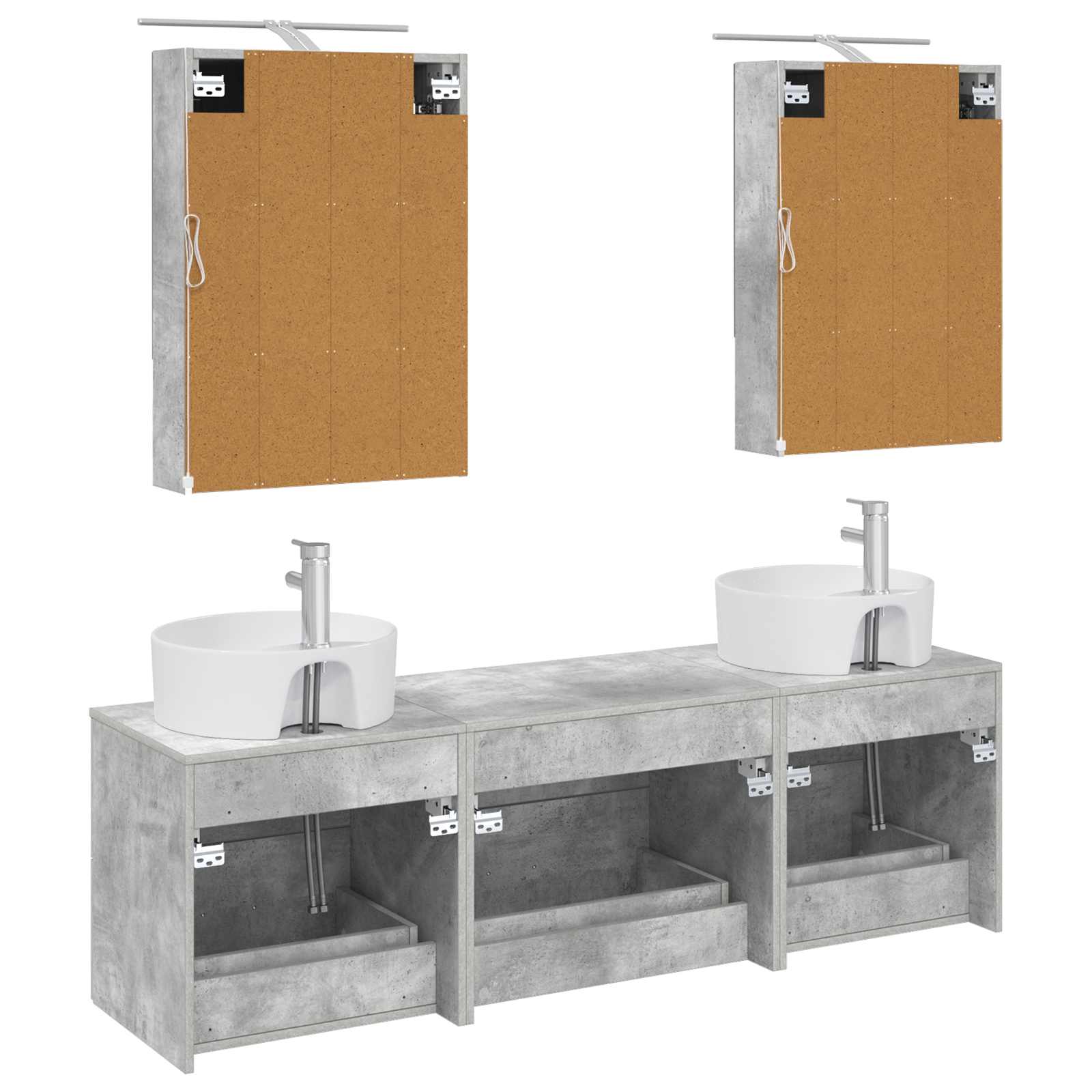 Set namještaja za kupaonicu 5 pcs Betonska siva