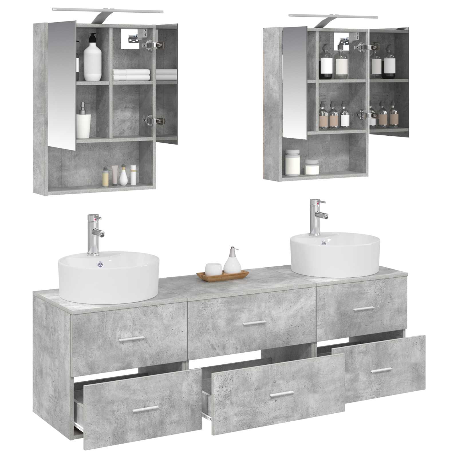 Set namještaja za kupaonicu 5 pcs Betonska siva