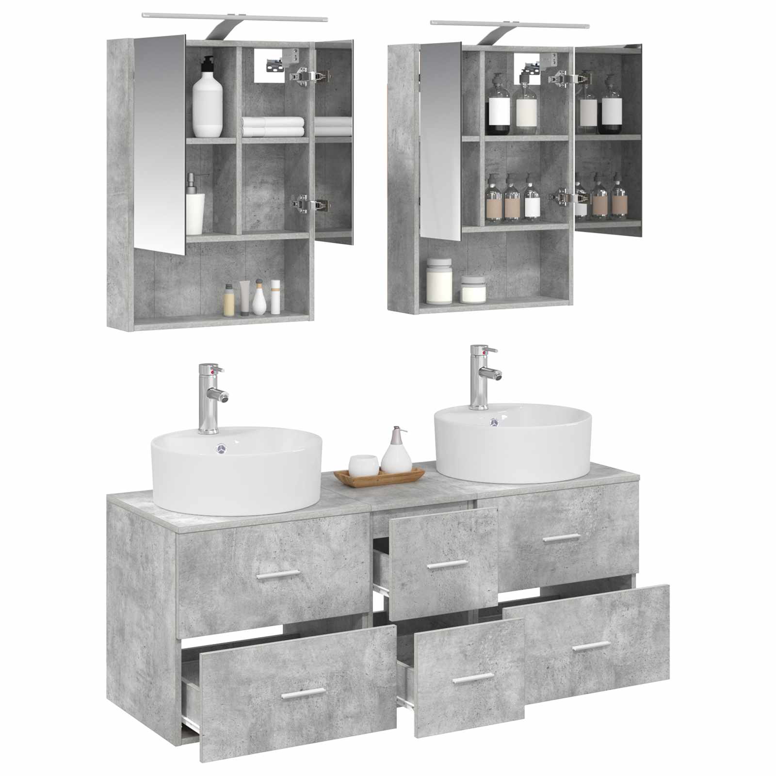 Set namještaja za kupaonicu 5 pcs Betonska siva
