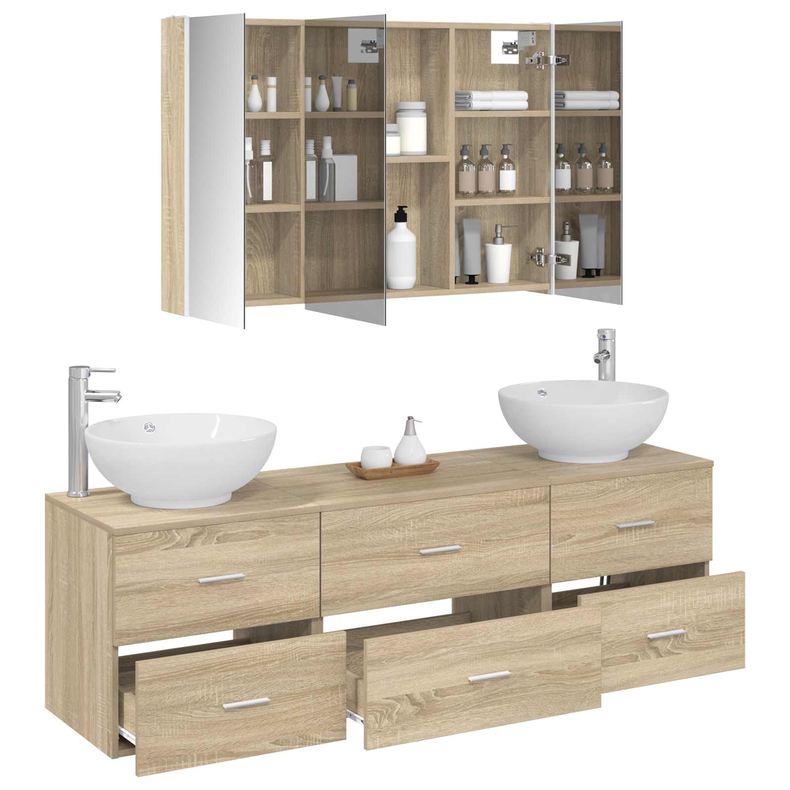 Set namještaja za kupaonicu 4 pcs Hrast sonoma