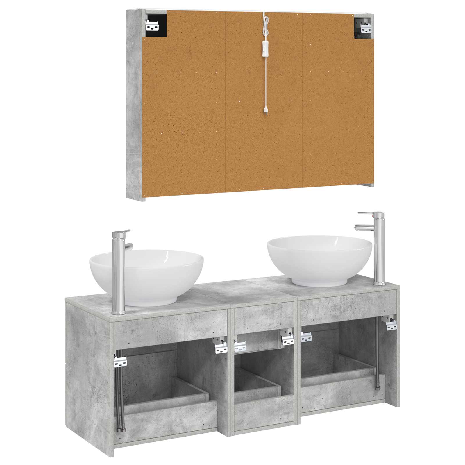 Set namještaja za kupaonicu 4 pcs Betonska siva