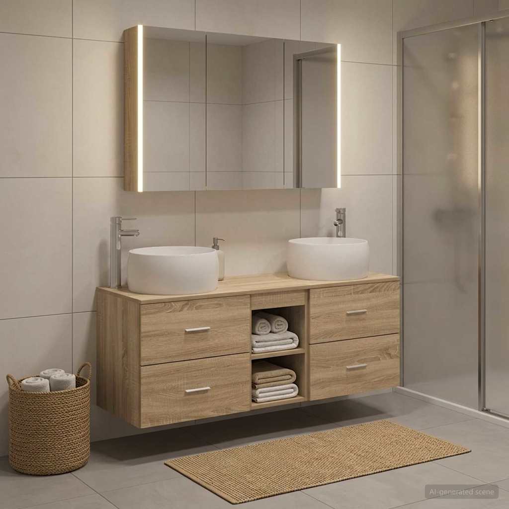 Set namještaja za kupaonicu 4 pcs Hrast sonoma