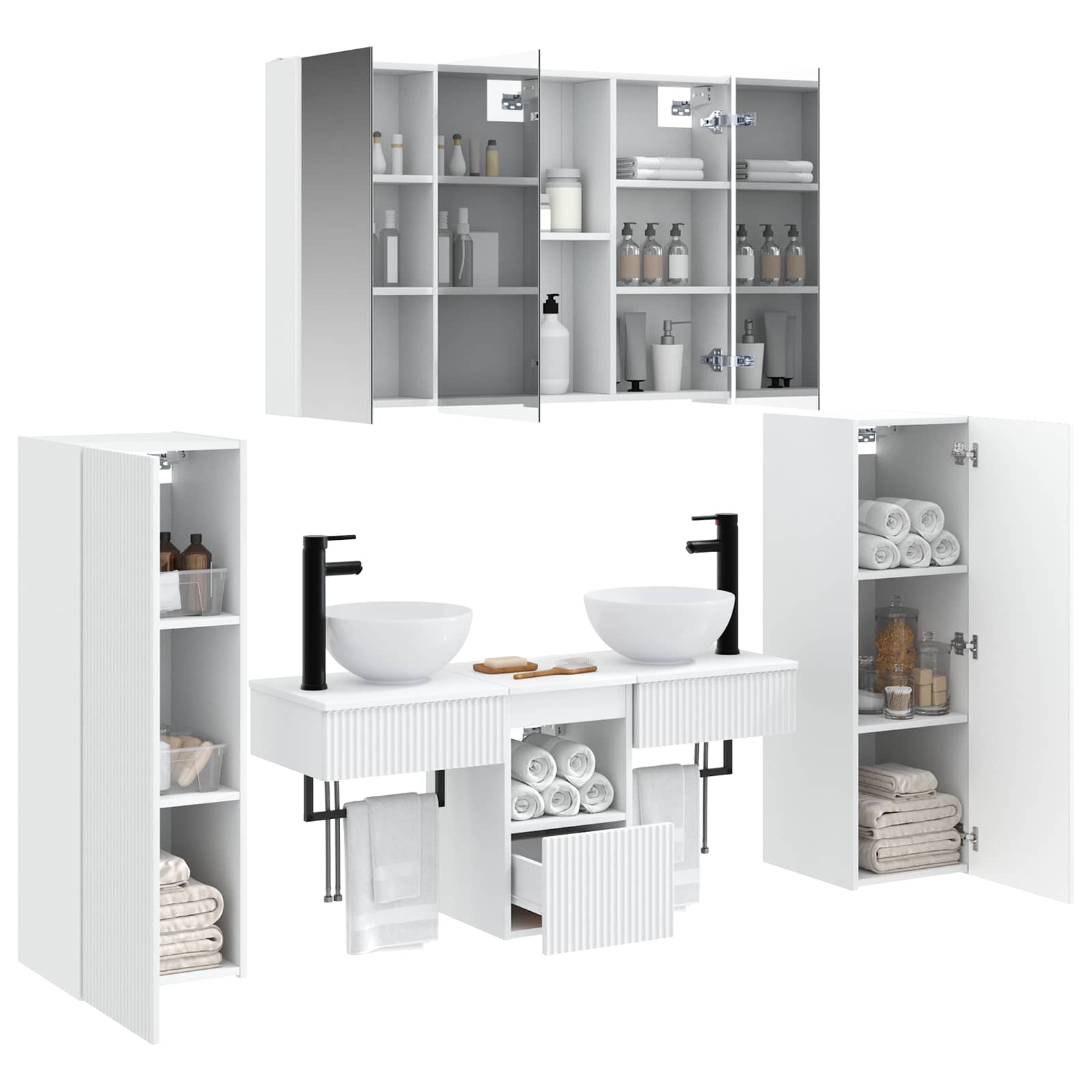 Set namještaja za kupaonicu 6 pcs Bijela
