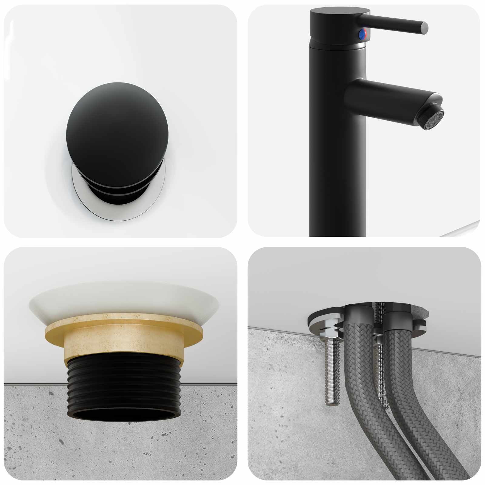 Set namještaja za kupaonicu 6 pcs Betonska siva