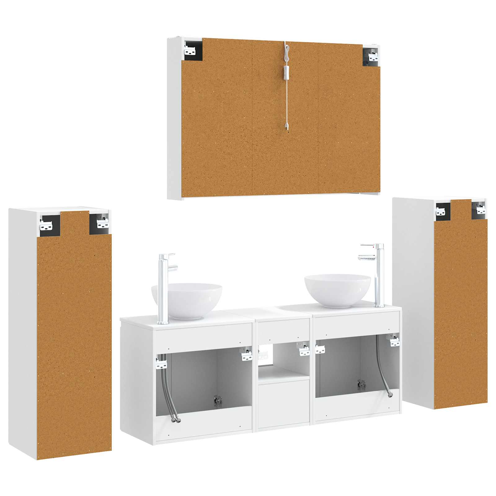 Set namještaja za kupaonicu 6 pcs Bijela