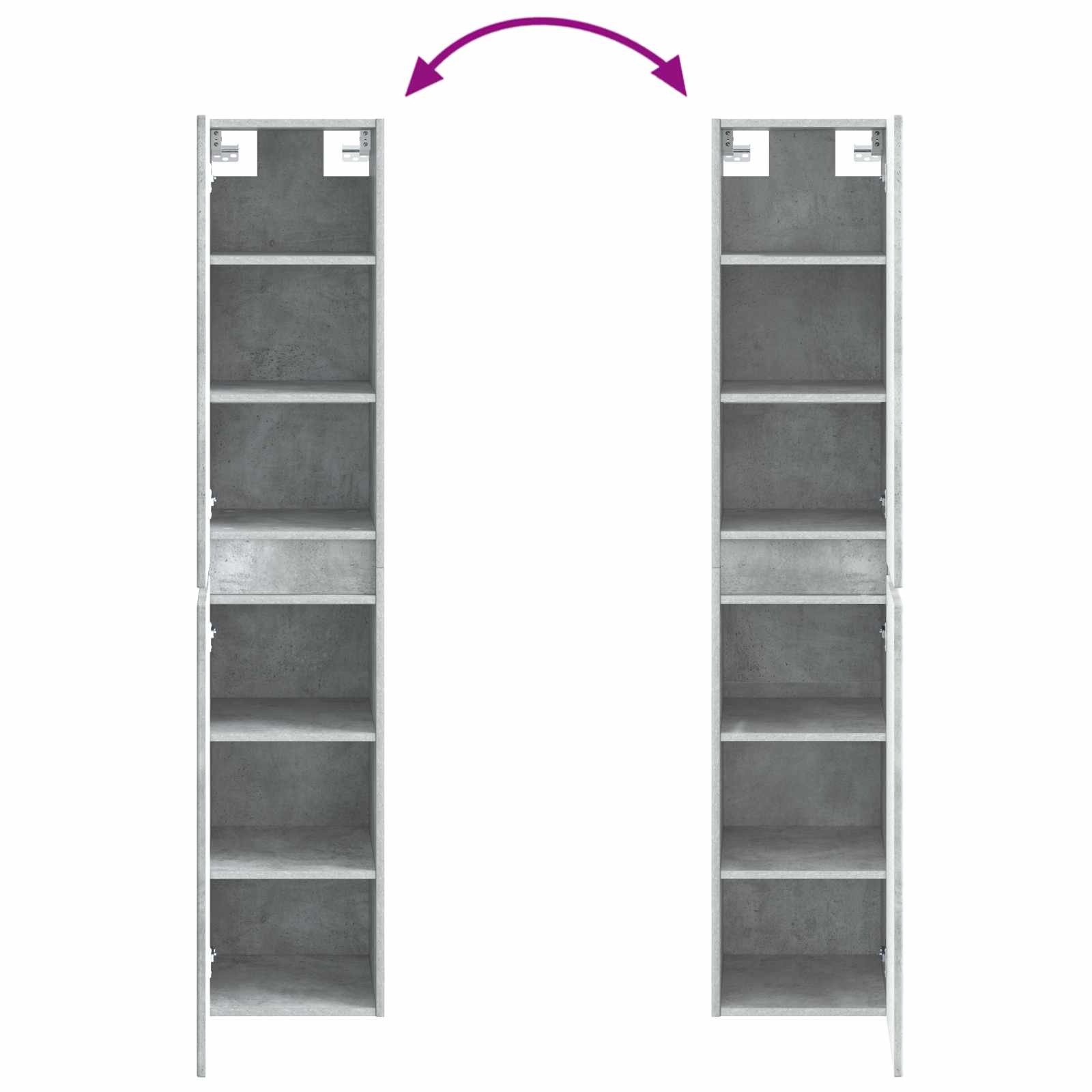 Set ormarića za kupaonicu 5 pcs Betonska siva 53 x 15,5 x 70 cm