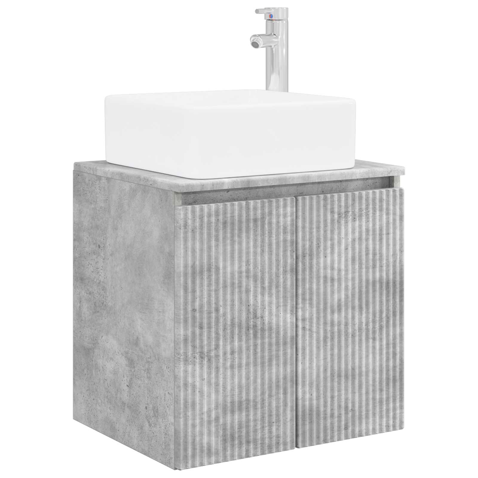 Set ormarića za kupaonicu 5 pcs Betonska siva 53 x 15,5 x 70 cm