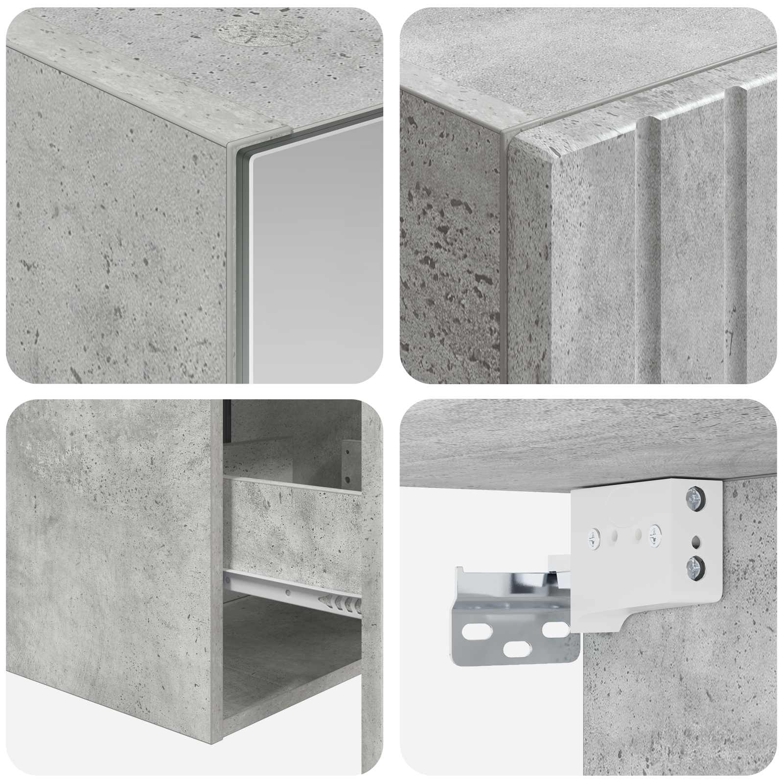 Set ormarića za kupaonicu 5 pcs Betonska siva
