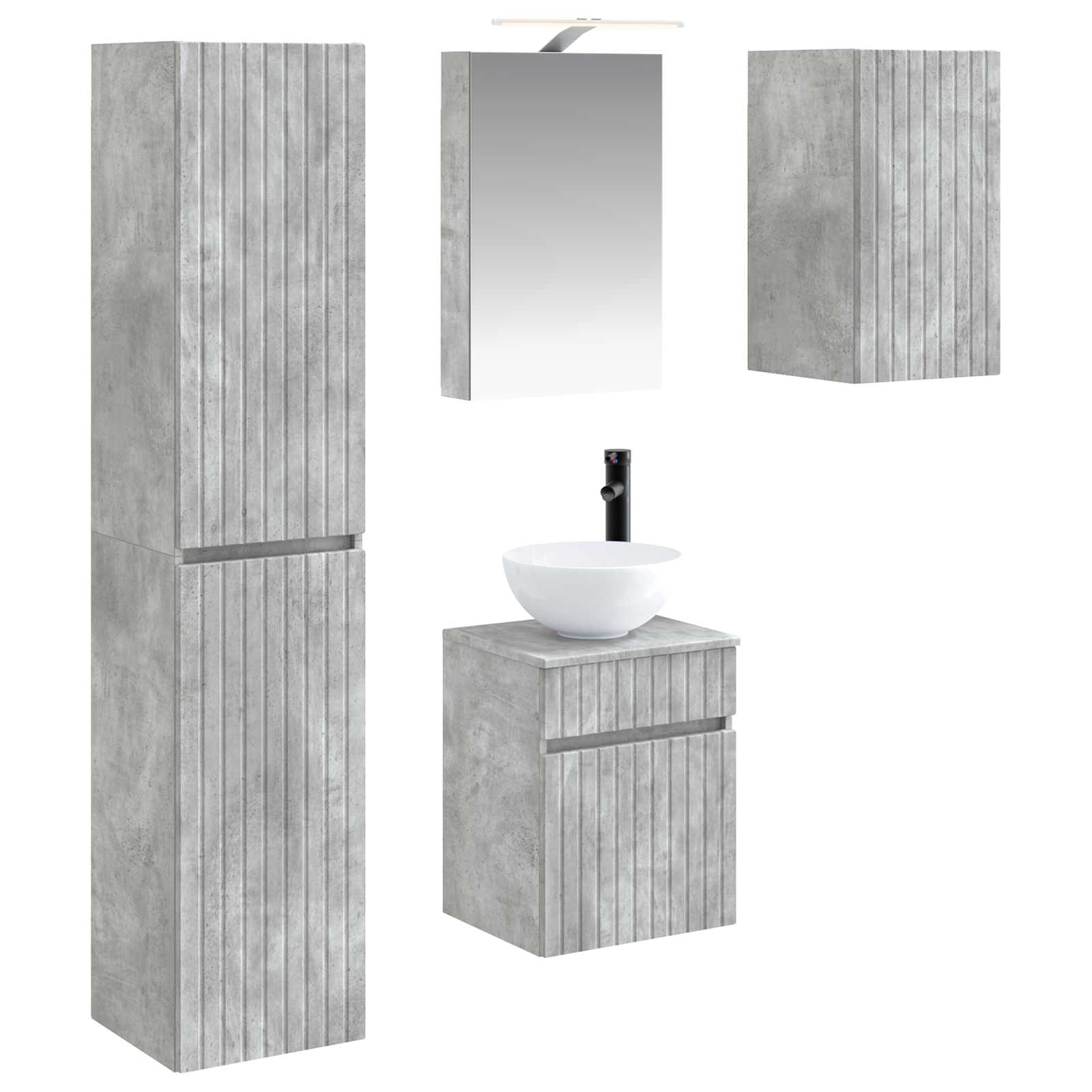 Set ormarića za kupaonicu 5 pcs Betonska siva