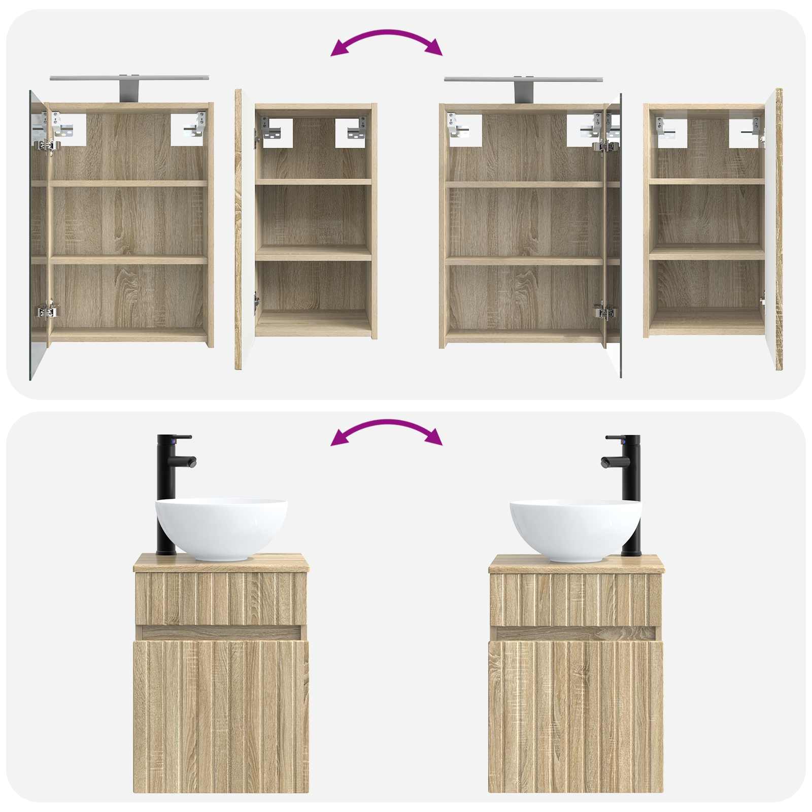 Set ormarića za kupaonicu 5 pcs Hrast sonoma 43 x 16 x 62,5 cm