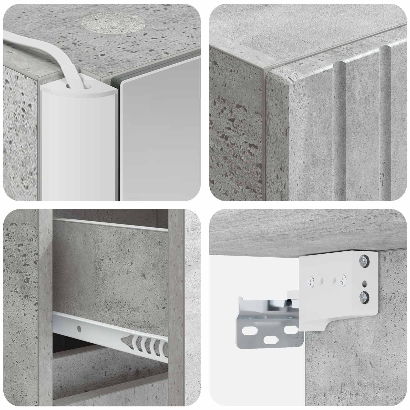 Set ormarića za kupaonicu 5 pcs Betonska siva