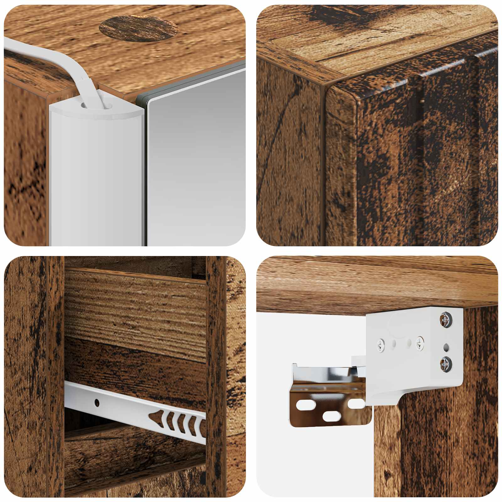 Set ormarića za kupaonicu 5 pcs Staro drvo 43 x 11,5 x 60,5 cm