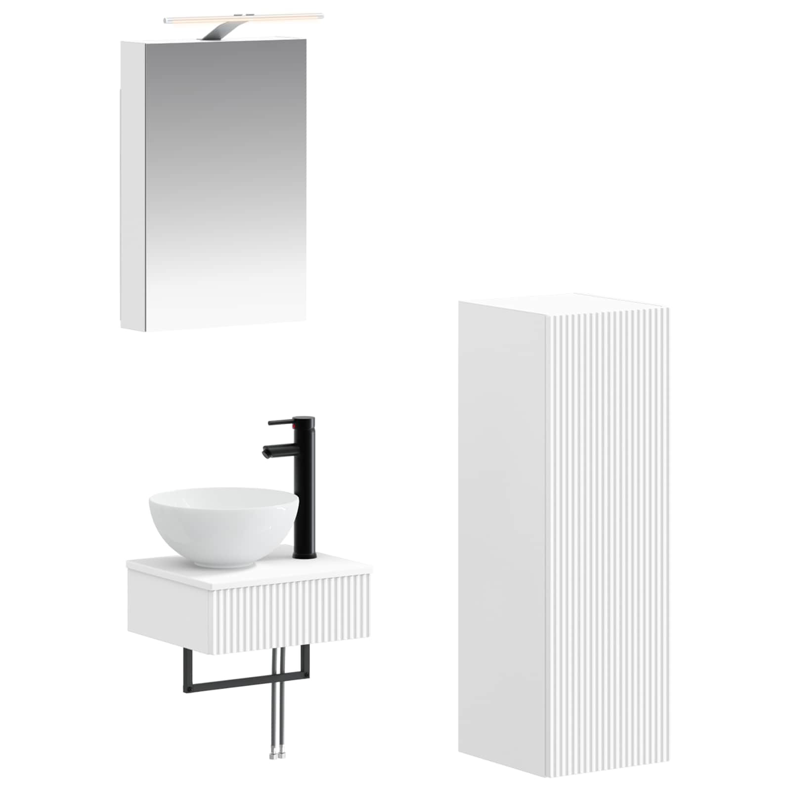 Set ormarića za kupaonicu 4 pcs Bijela 40 x 10,5 x 60,5 cm