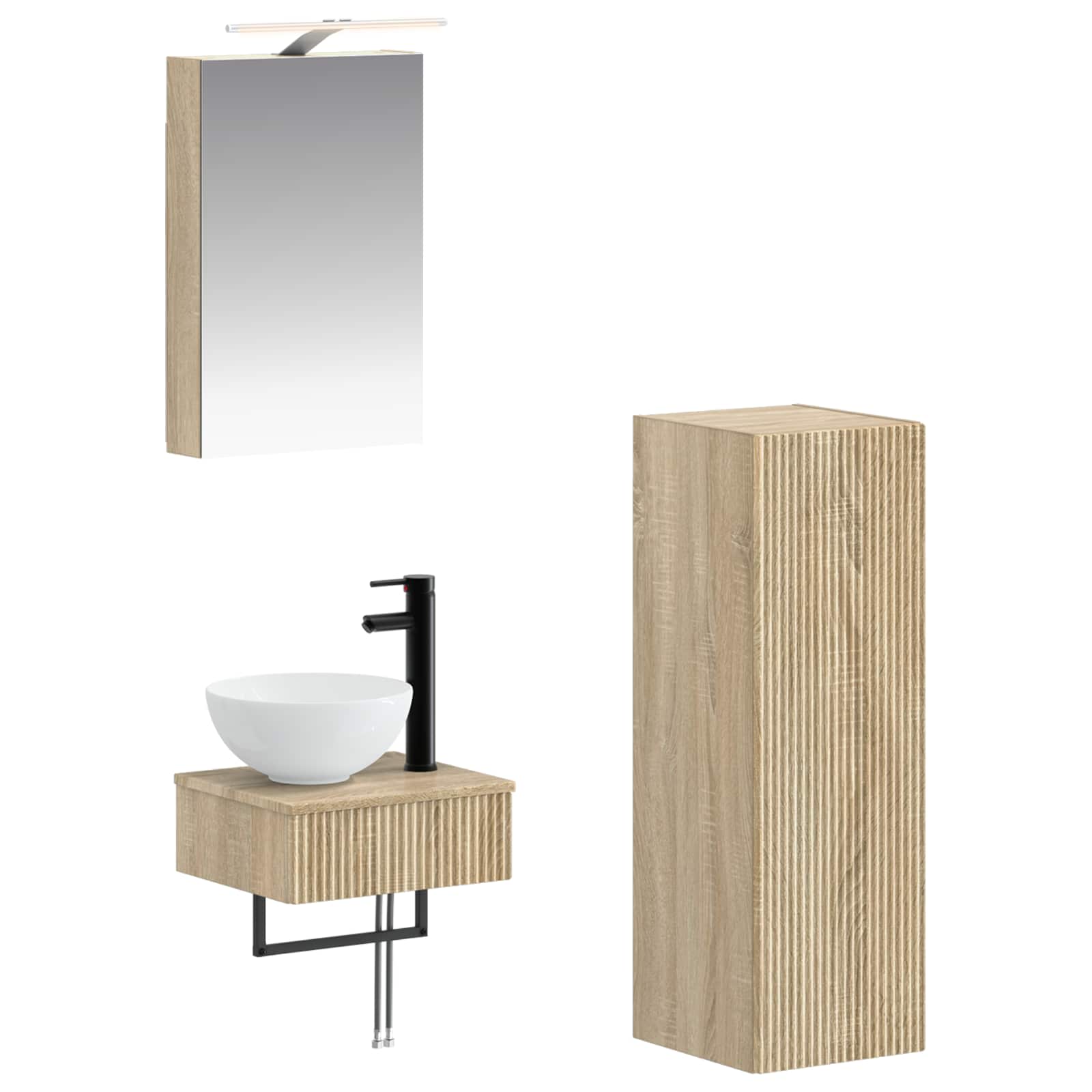 Set ormarića za kupaonicu 4 pcs Hrast sonoma