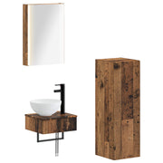 Set ormarića za kupaonicu 4 pcs Staro drvo 43 x 11,5 x 60,5 cm