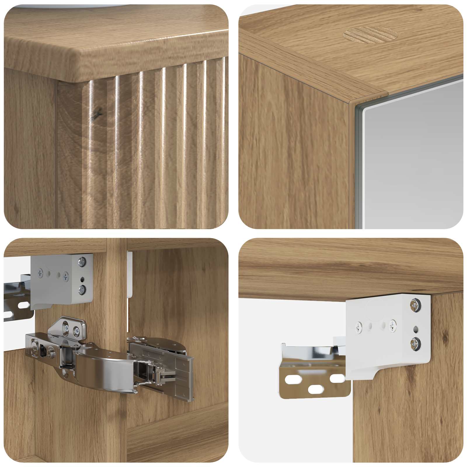 Set ormarića za kupaonicu 4 pcs Hrast artisan 50 x 14,5 x 70 cm