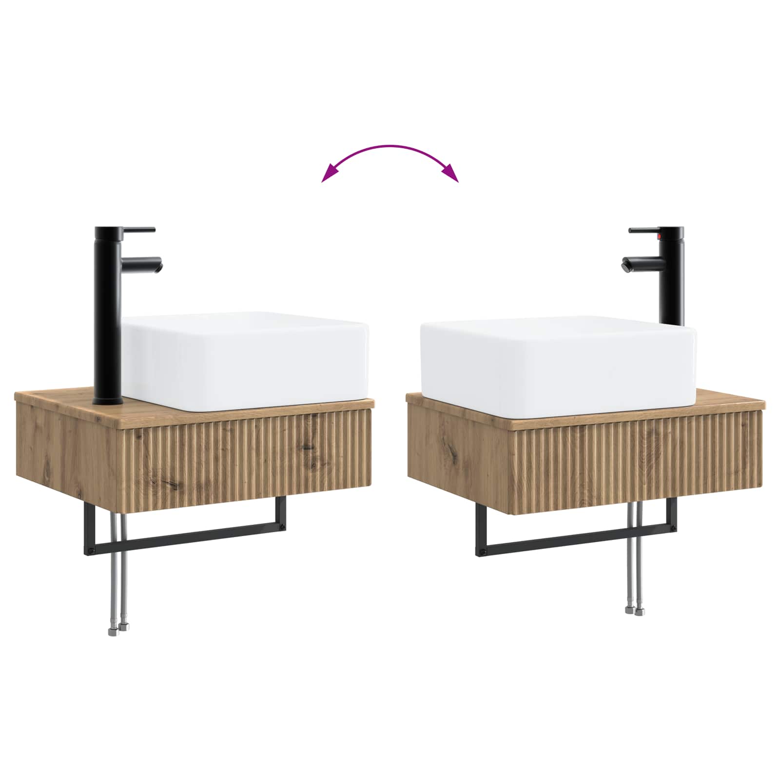 Set ormarića za kupaonicu 4 pcs Hrast artisan 50 x 14,5 x 70 cm