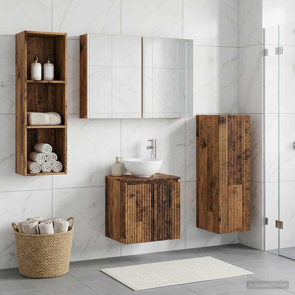 Set namještaja za kupaonicu 4 pcs Staro drvo