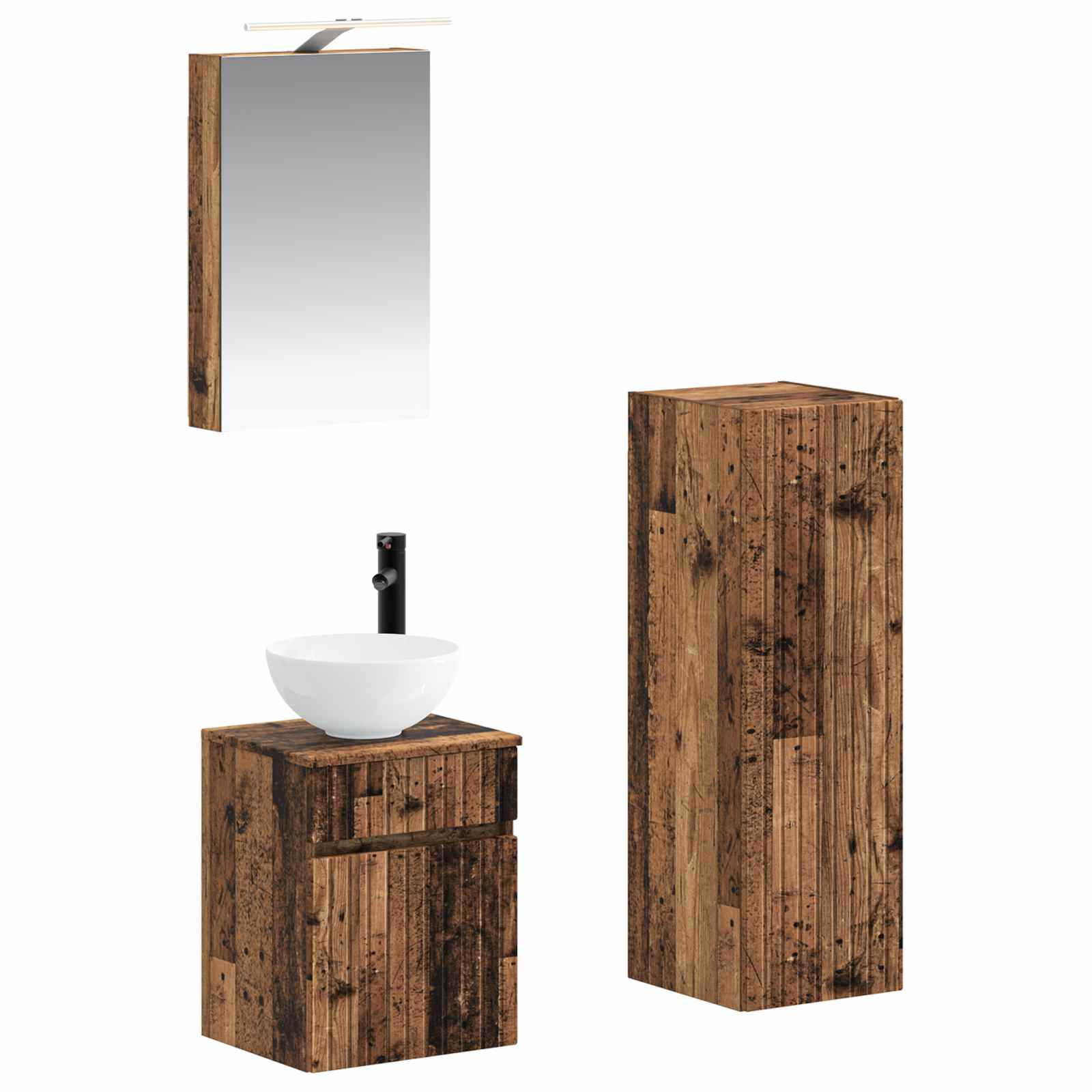 Set namještaja za kupaonicu 4 pcs Staro drvo