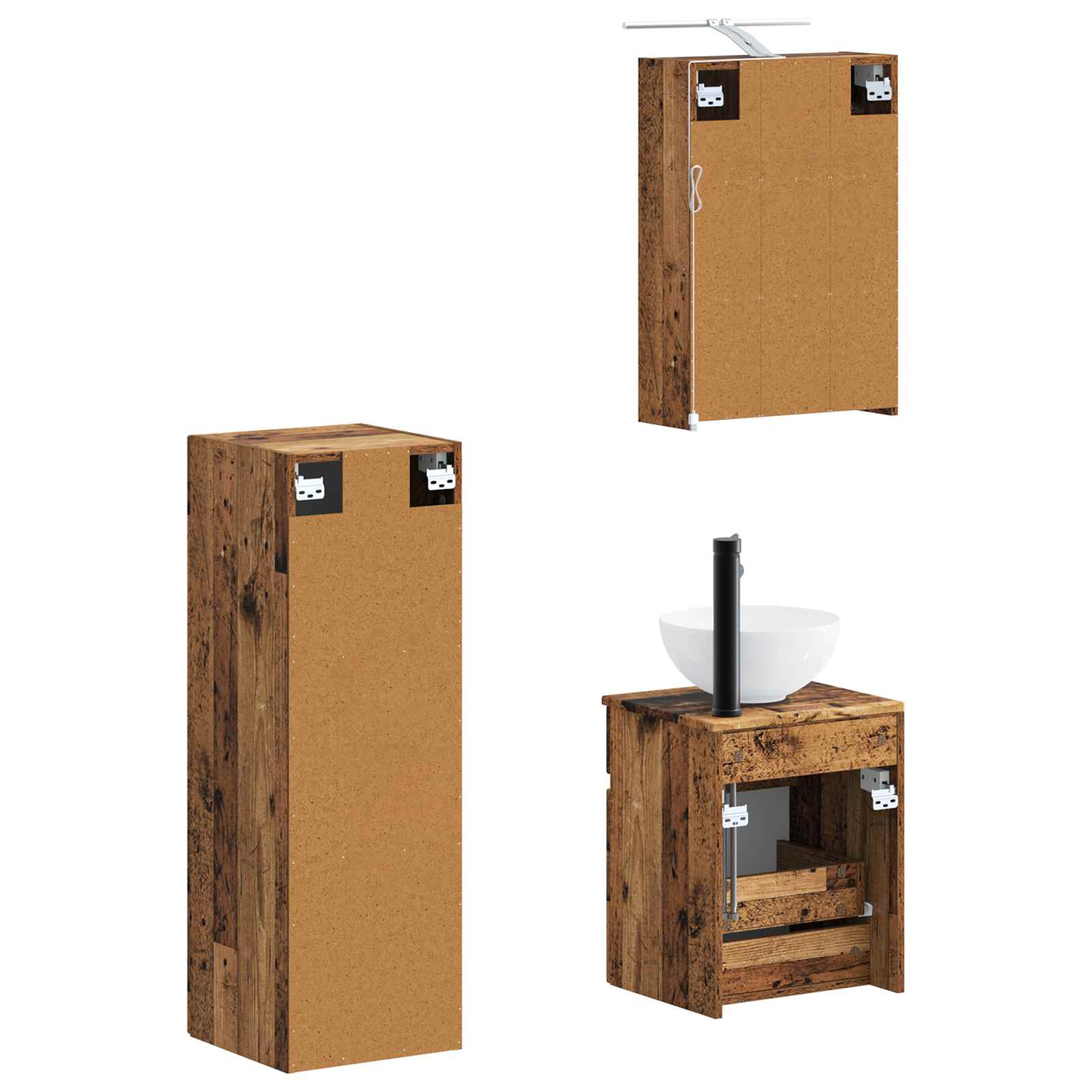 Set namještaja za kupaonicu 4 pcs Staro drvo