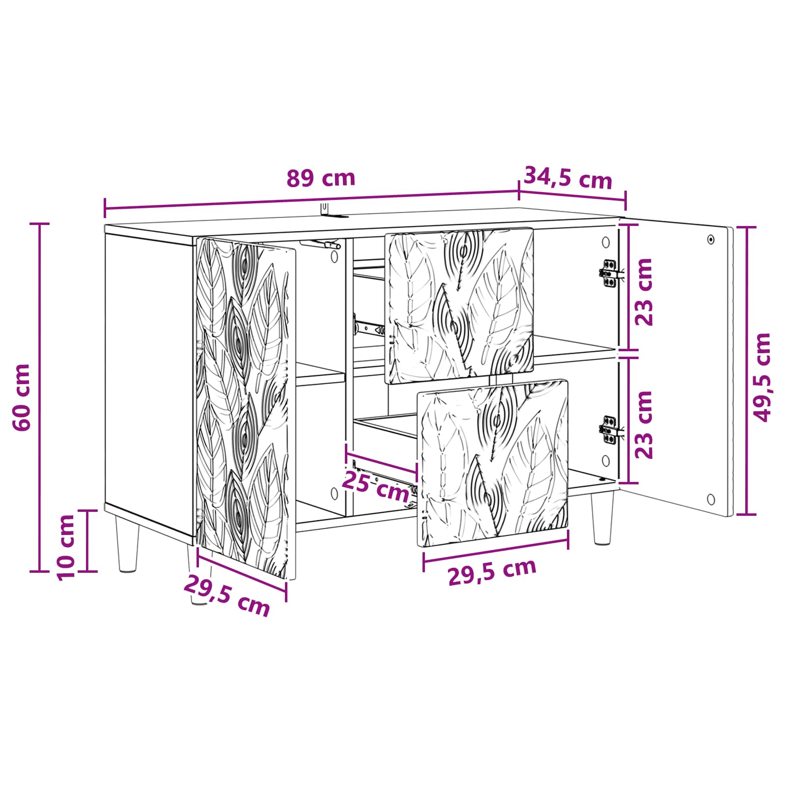 Kreveta Bijela visokog sjaja 89 x 34,5 x 60 cm