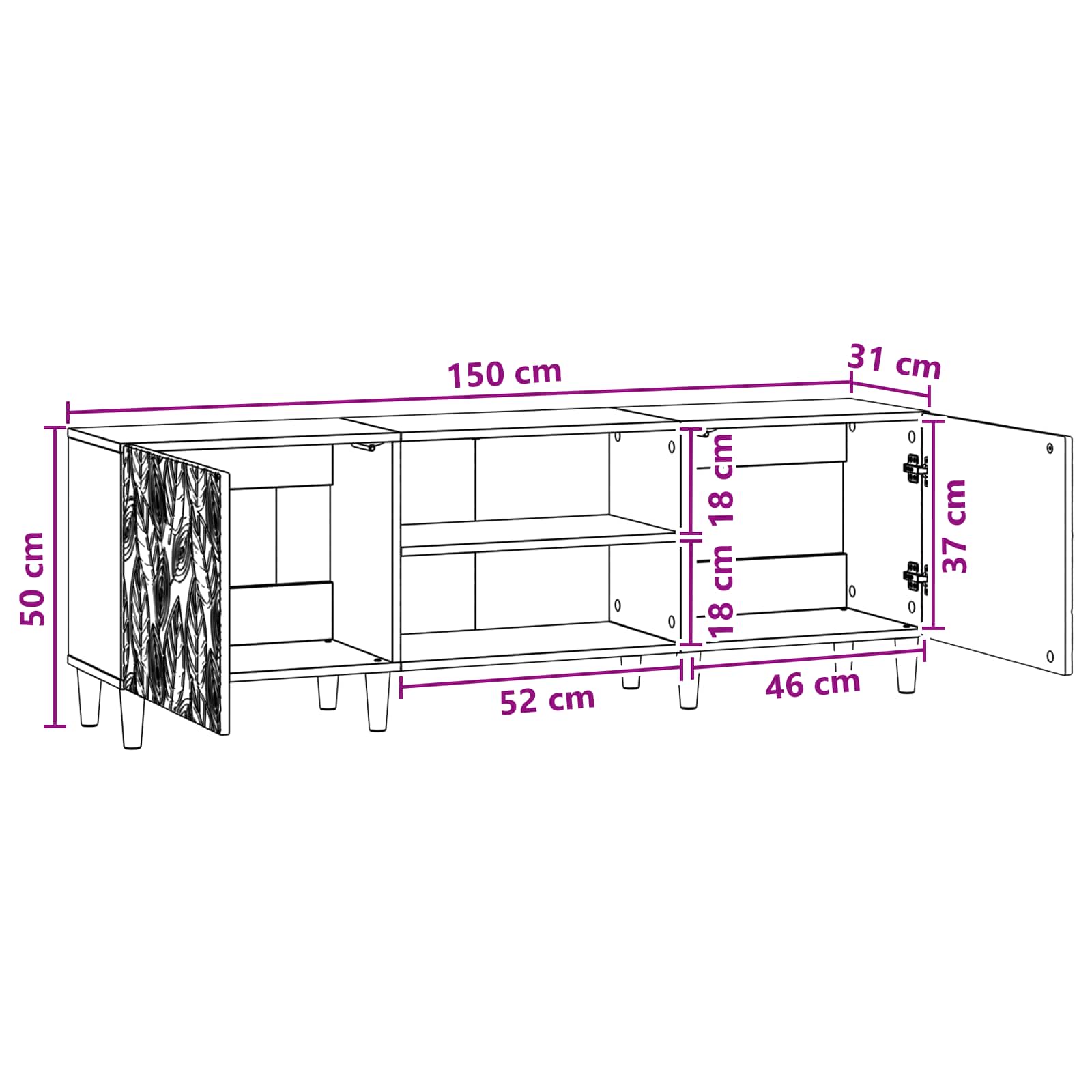 TV ormar 150 x 31 x 50 cm Betonska siva Konstruirano drvo