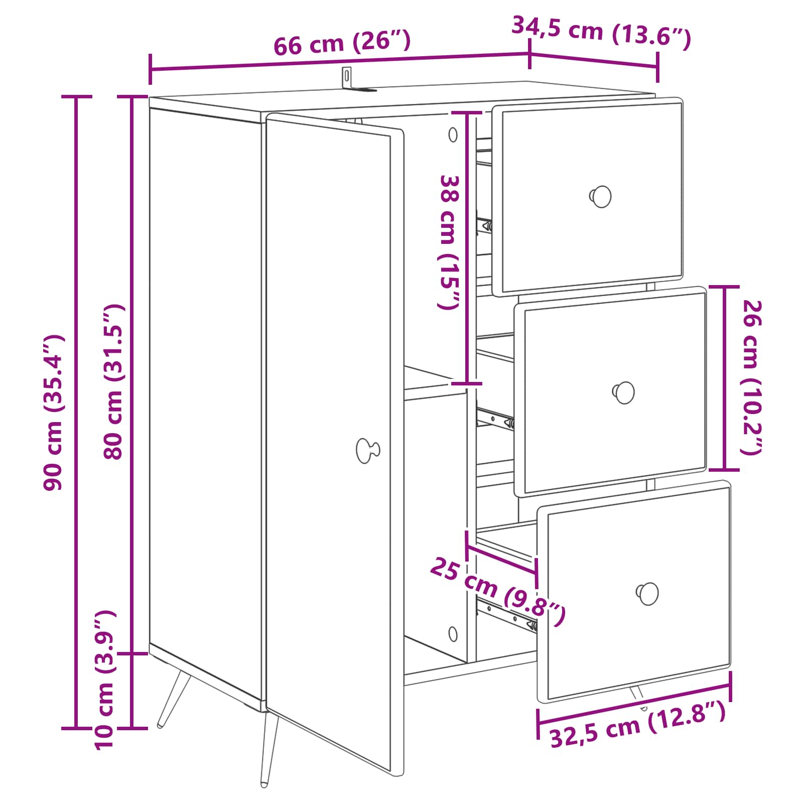 Kreveta s ladicama Bijela 66 x 34,5 x 90 cm Konstruirano drvo