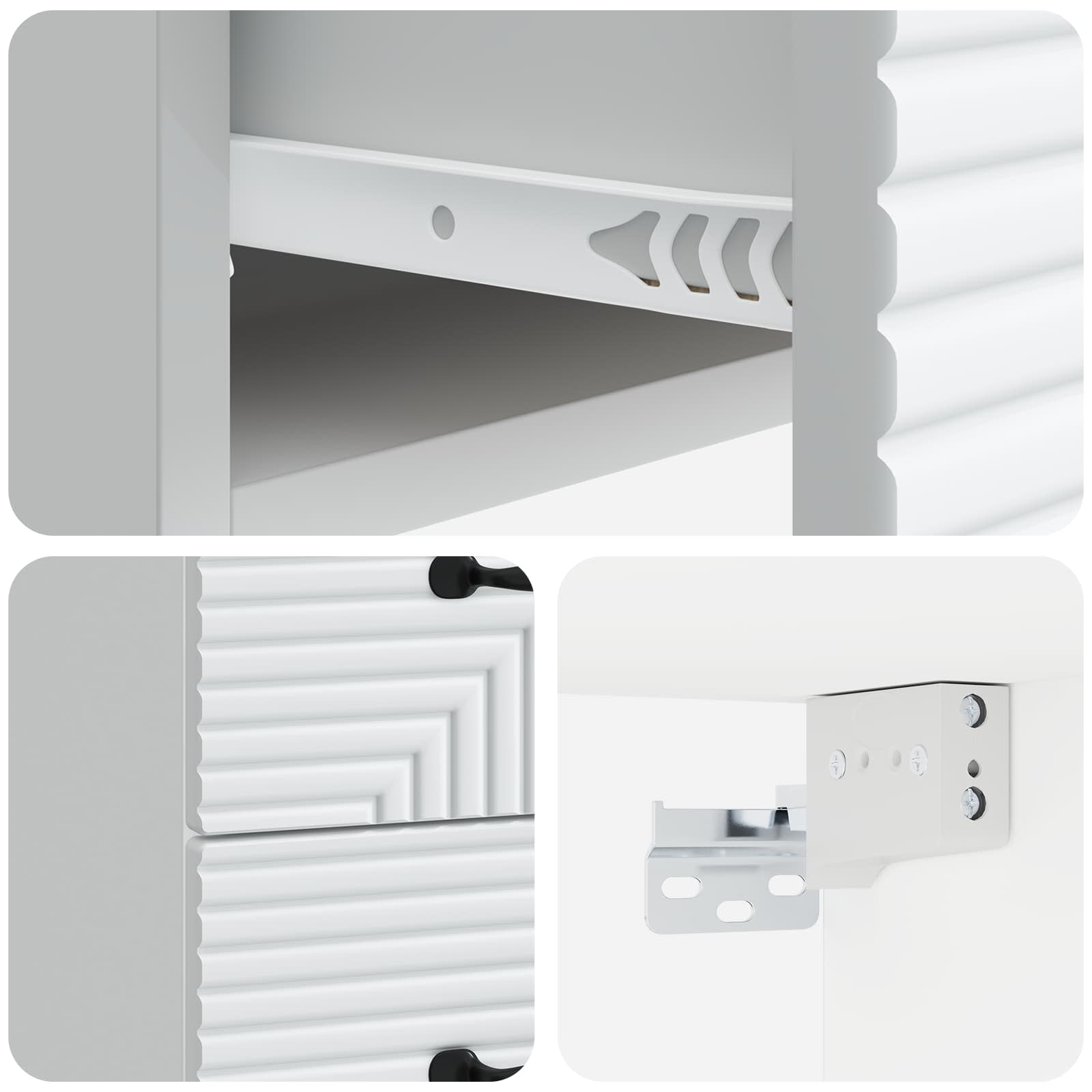 Noćni ormarić za montažu na zid Zidne Bijela 34,5 x 33 x 40 cm