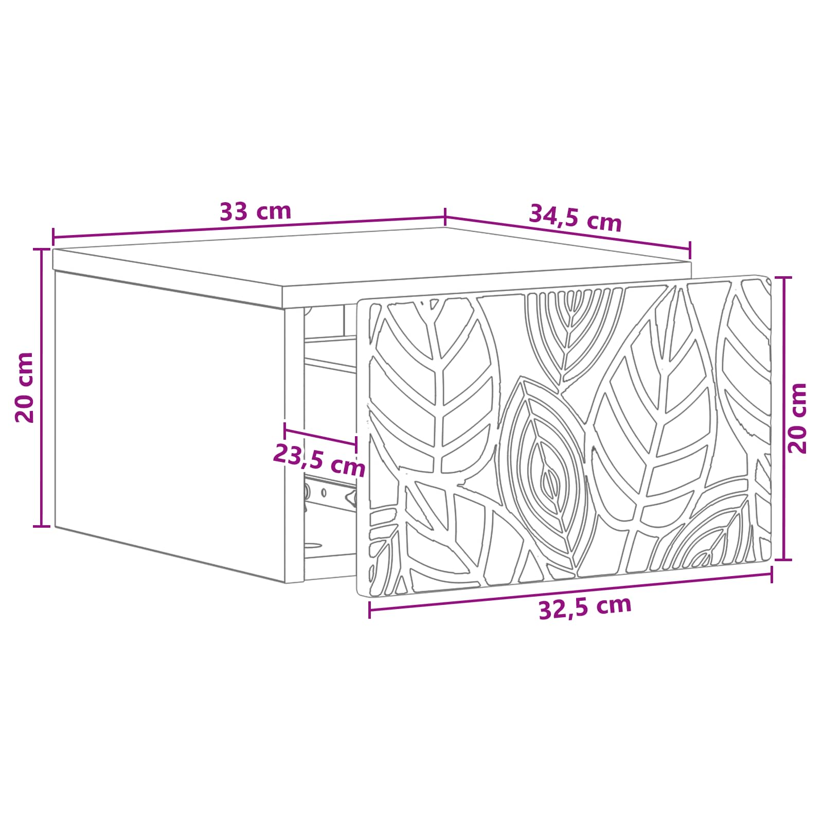 Stolna montirana na zid 2 pcs Hrast sonoma 34,5 x 33 x 20 cm