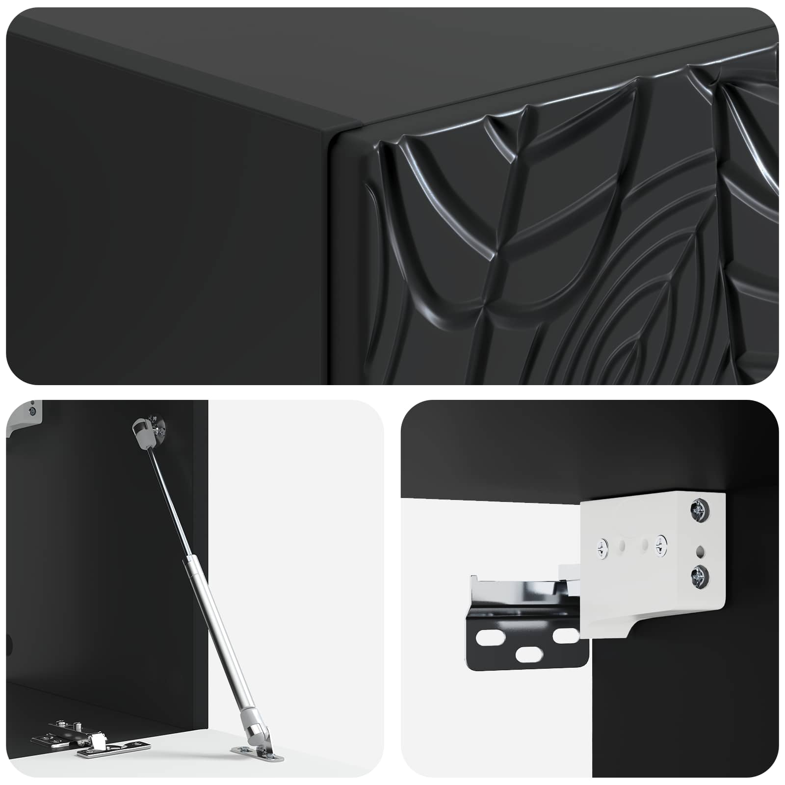 TV ormar za zid 78,5 x 31 cm Crna Konstruirano drvo Zidne