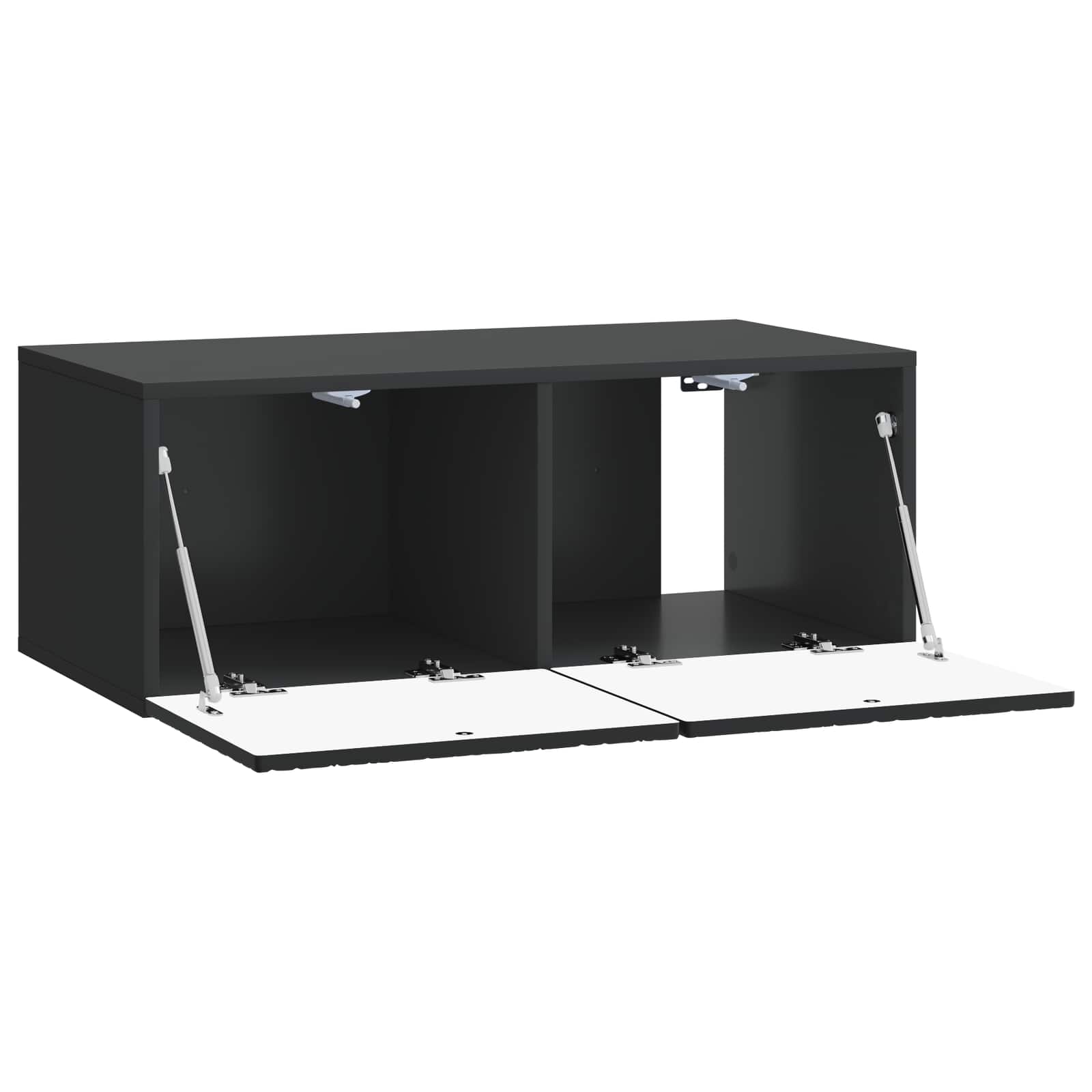 TV ormar za zid 98 x 31 cm Crna Konstruirano drvo Zidne