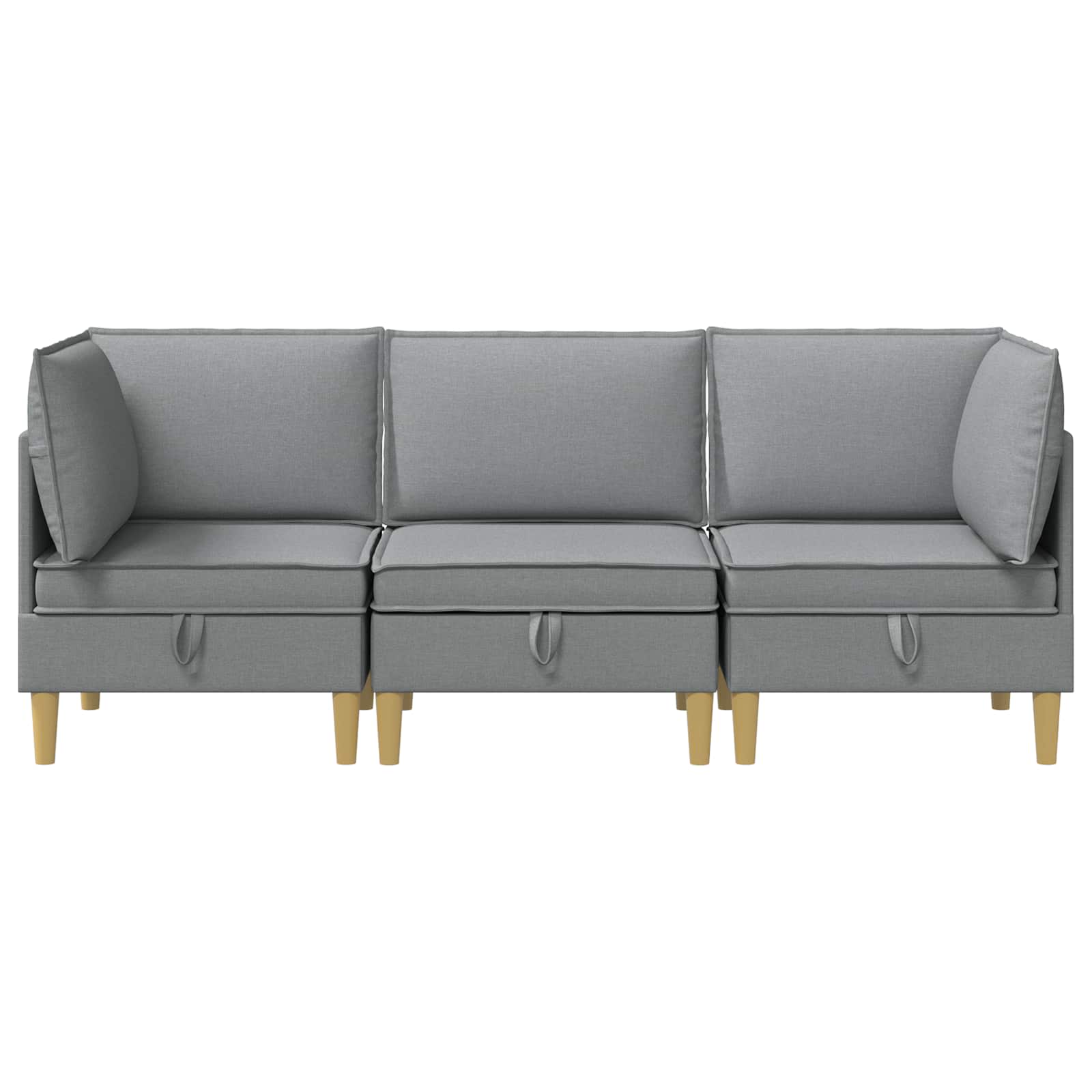 Modularni set sofe sa skladištem 3 pcs Svjetlosiva Tkanina