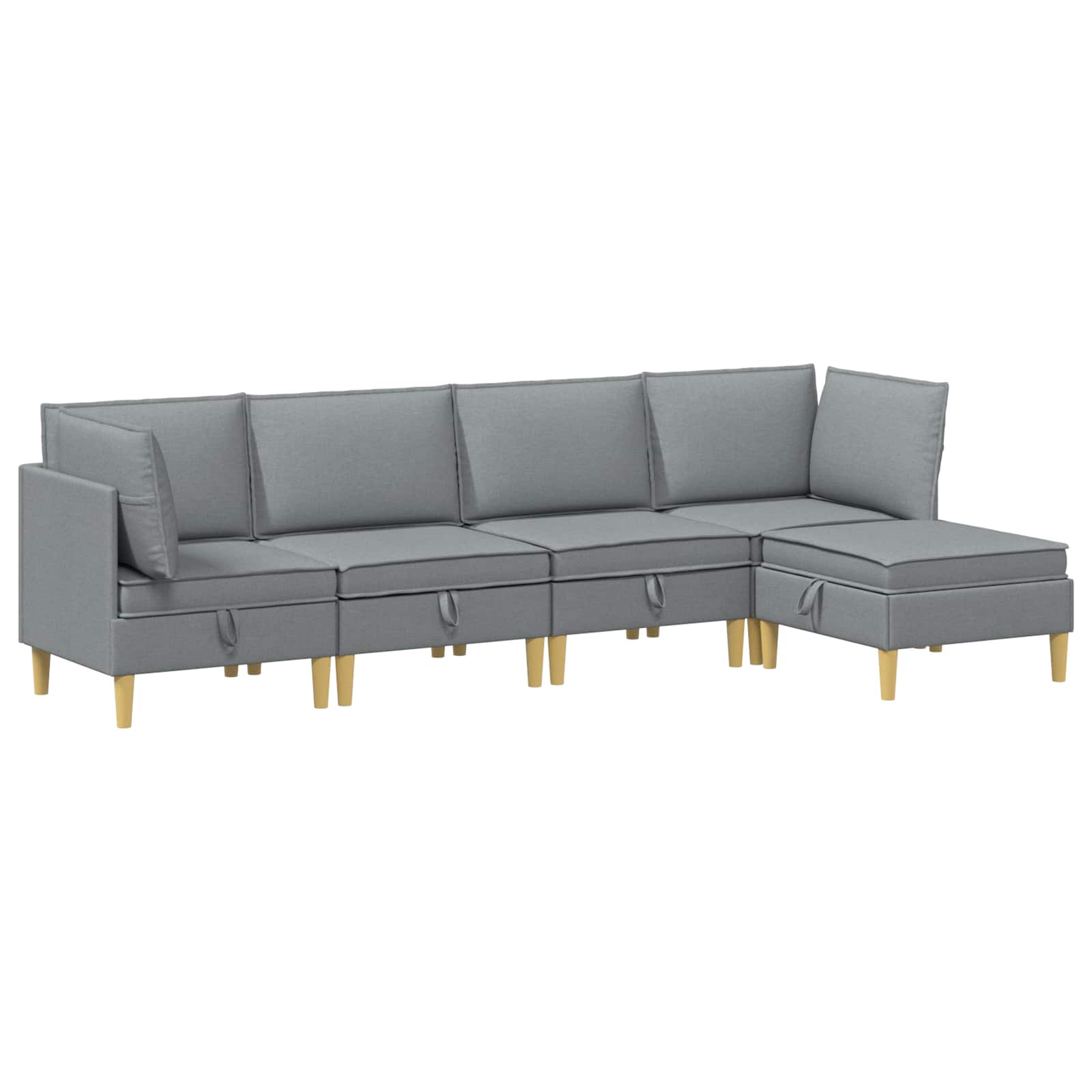 Modularni set sofe sa skladištem 5 pcs Svjetlosiva Tkanina
