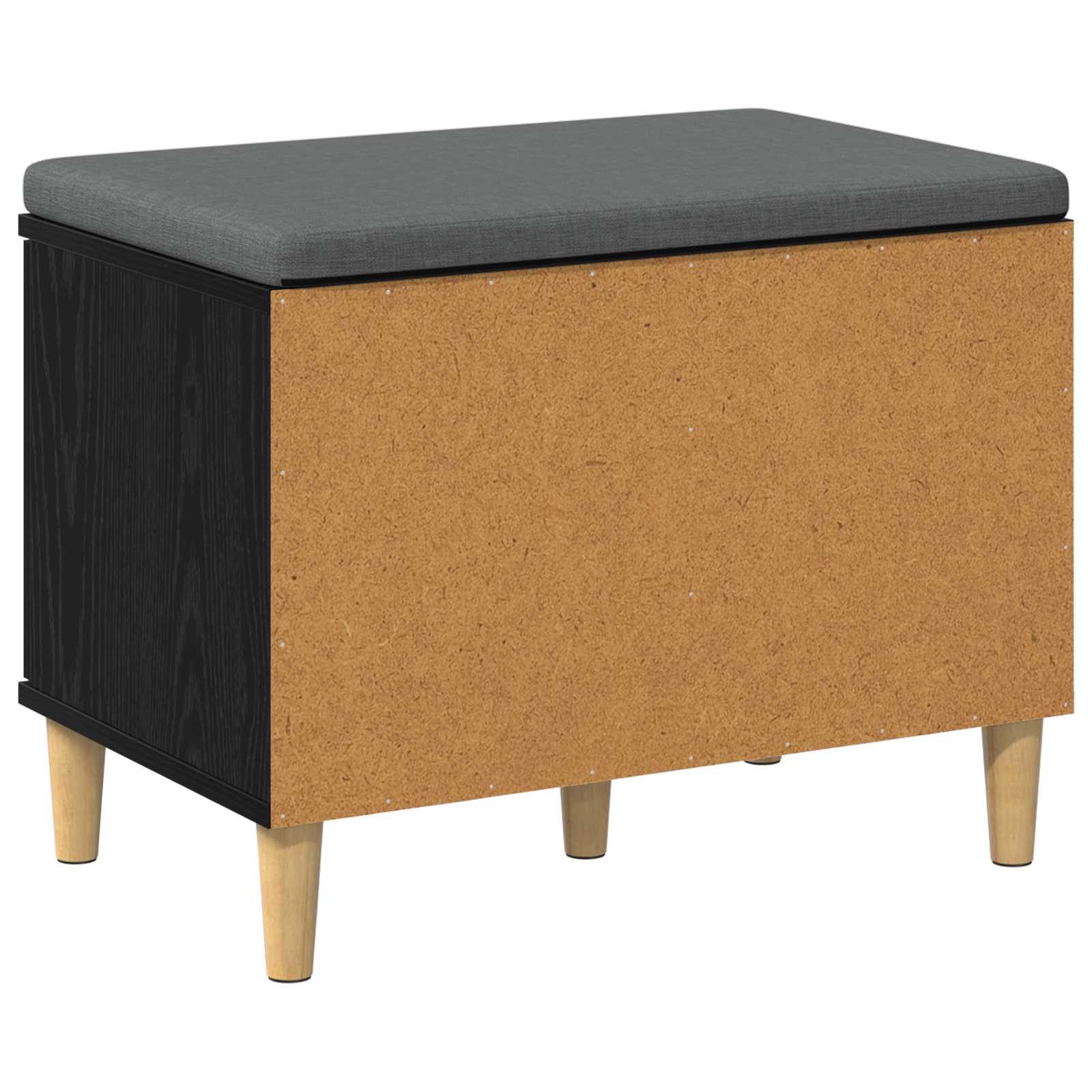 Klupa za hodnik s jastukom s vratima Crni Hrast 60 x 38 x 46 cm
