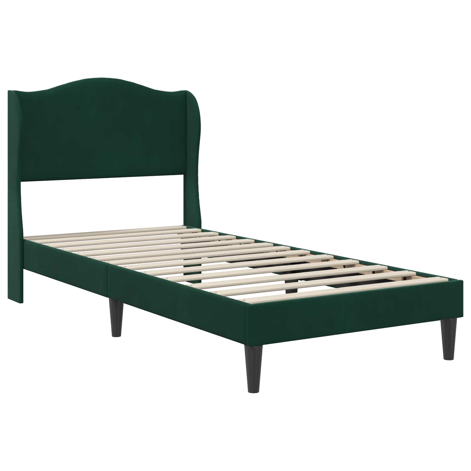 Krevetna konstrukcija 2 pcs Tamnozelena 90 x 190 cm Baršun