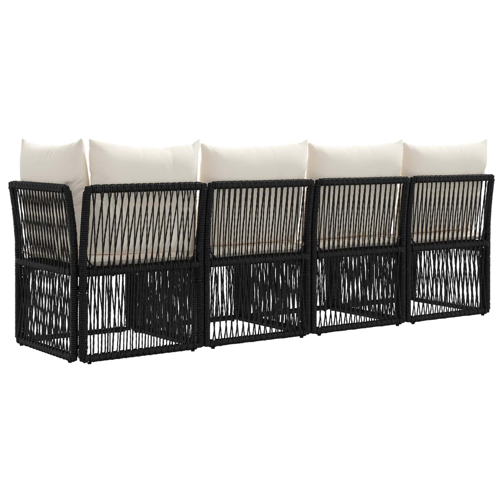Sofa za 4 osobe s lijevom rukom 4 pcs 4-Broj sjedala Crna