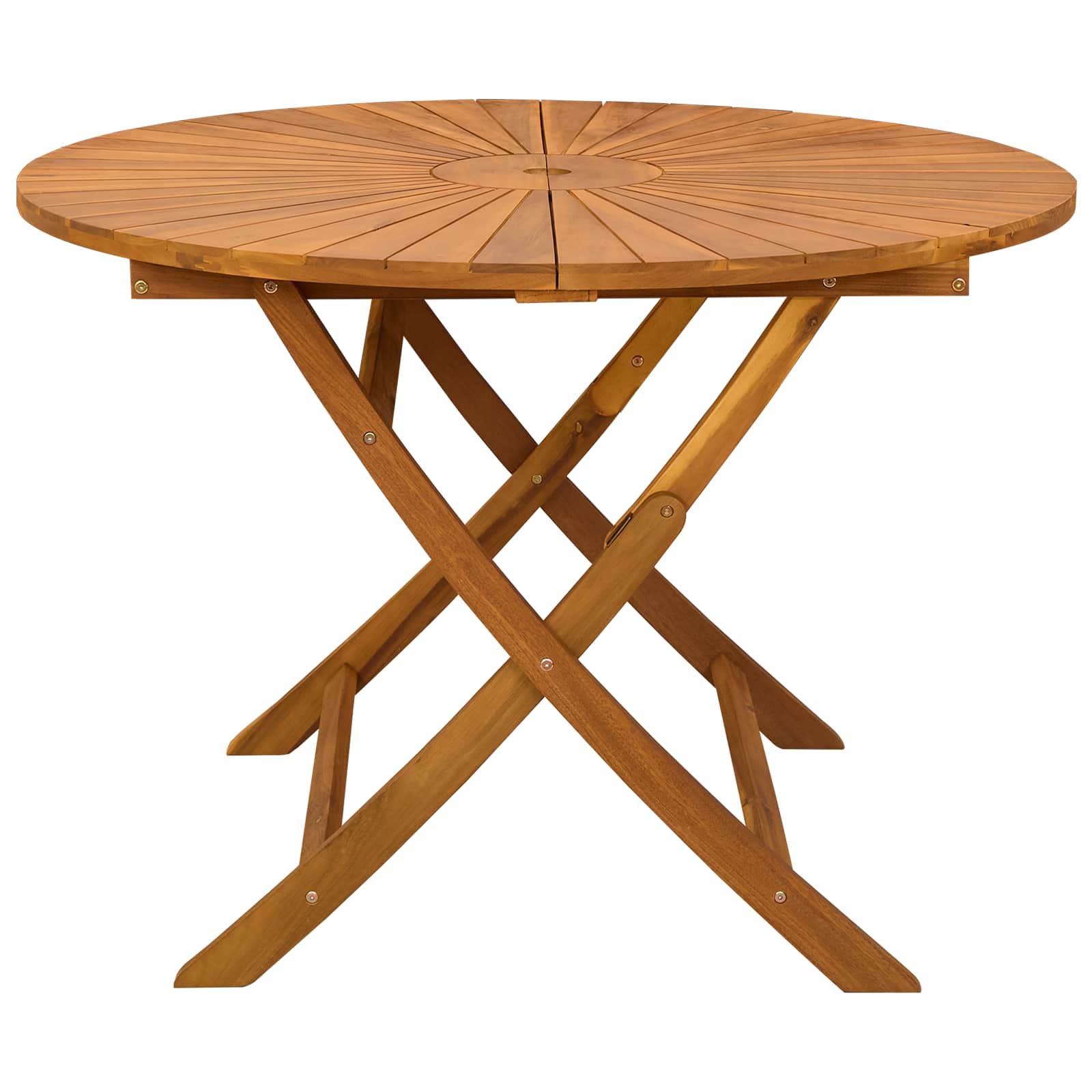 Preklopni vrtni stol Prirodna Ø110 x 75 cm Čvrsto drvo akacije