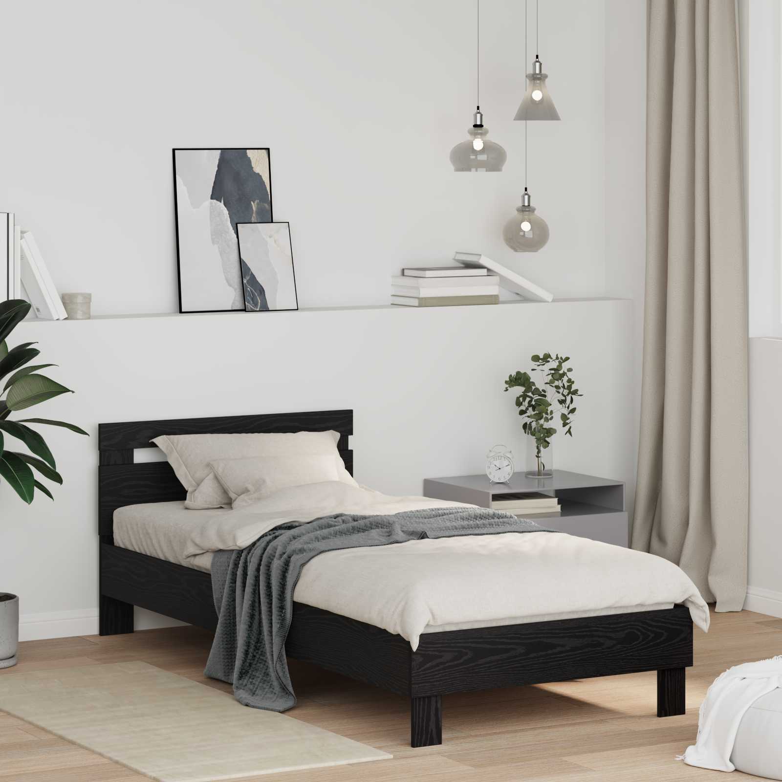 Krevetna konstrukcija Crni hrast 98.5 x 200 cm