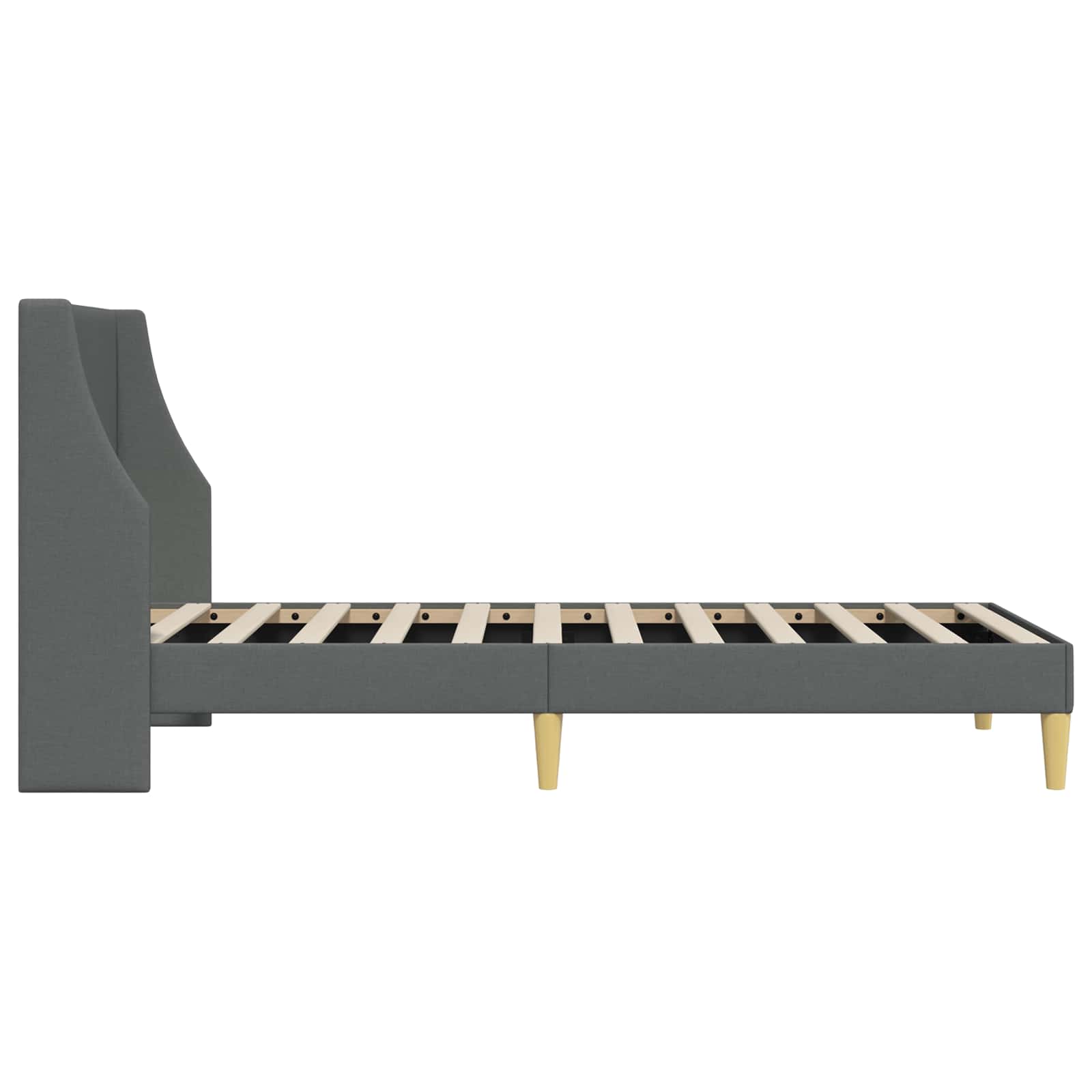 Krevetna konstrukcija Tamno siva 100 x 200 cm tkanina