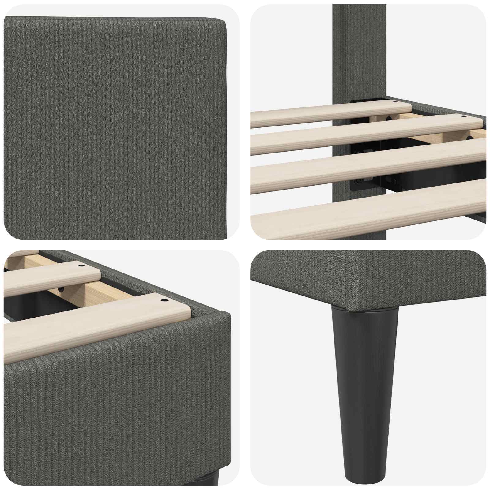 Krevetna konstrukcija Tamnosiva 90 x 200 cm Kordura tekstil