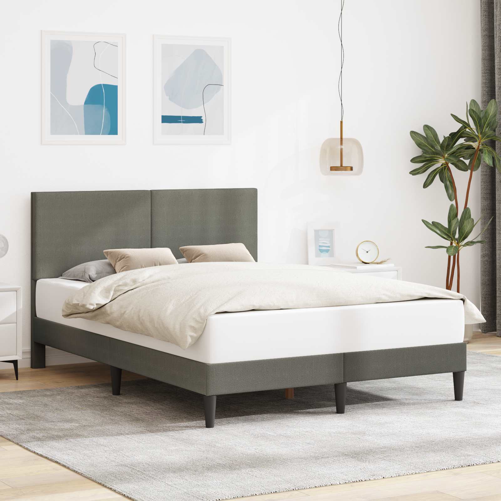 Krevetna konstrukcija Svjetlosiva 160 x 200 cm Kordura tekstil