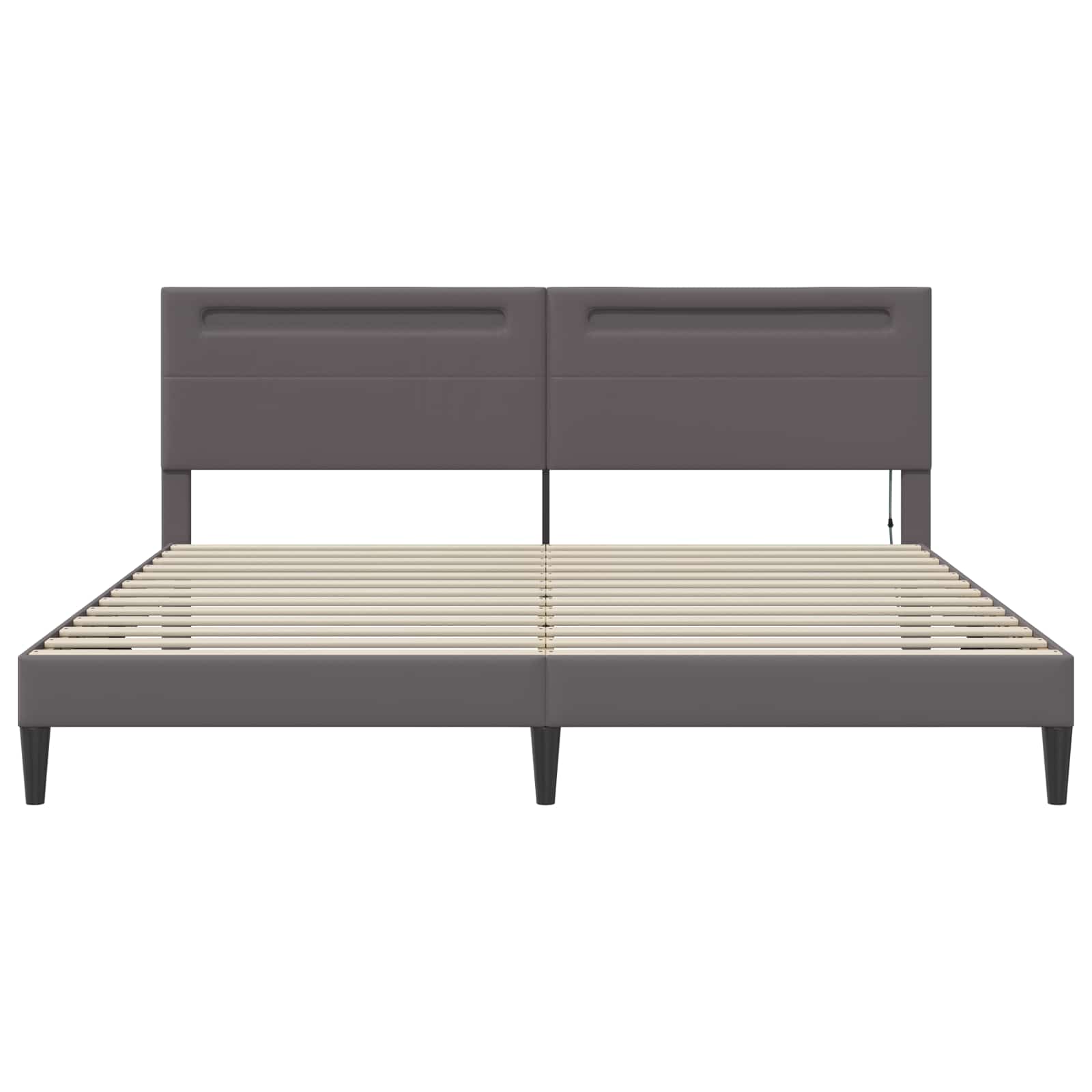 Krevetna konstrukcija Siva 200 x 200 cm Umjetna koža